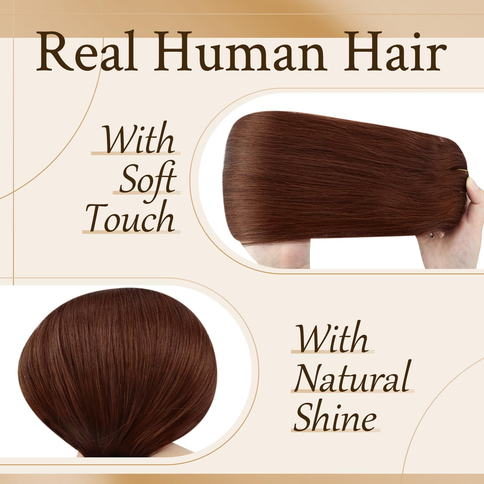 Sunny Human Clip in Hair Extensions Auburn Real Hair Extensions Clip in Human Hair Dark Auburn Hair Extensions Clip in Auburn Ha