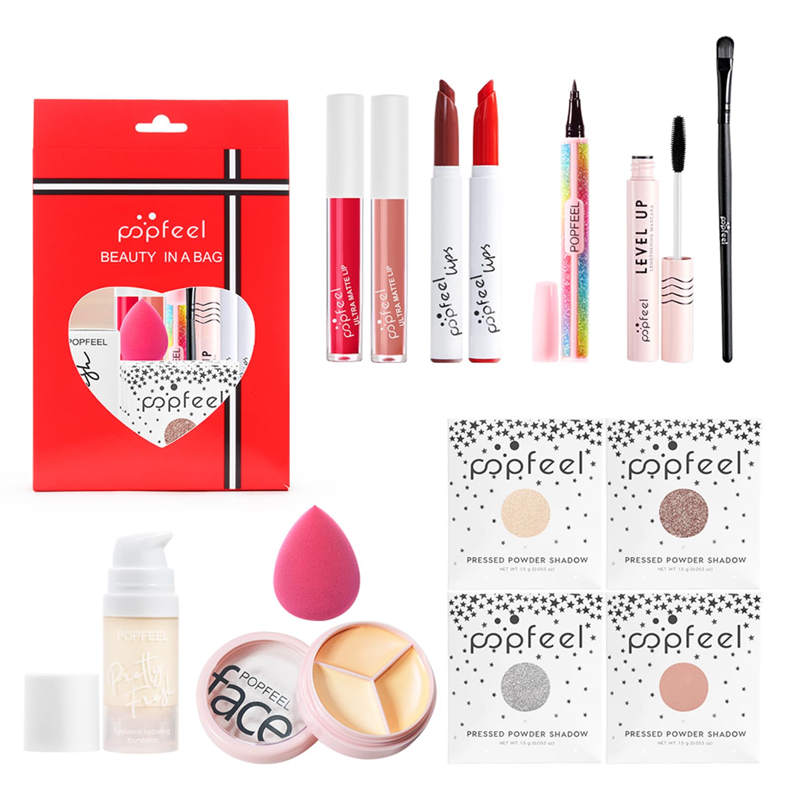 FantasyDay All-in-one Holiday Makeup Gift Set | Full Makeup Kit for Women Multipurpose Essential Bundle Include Eyeshadow Palett
