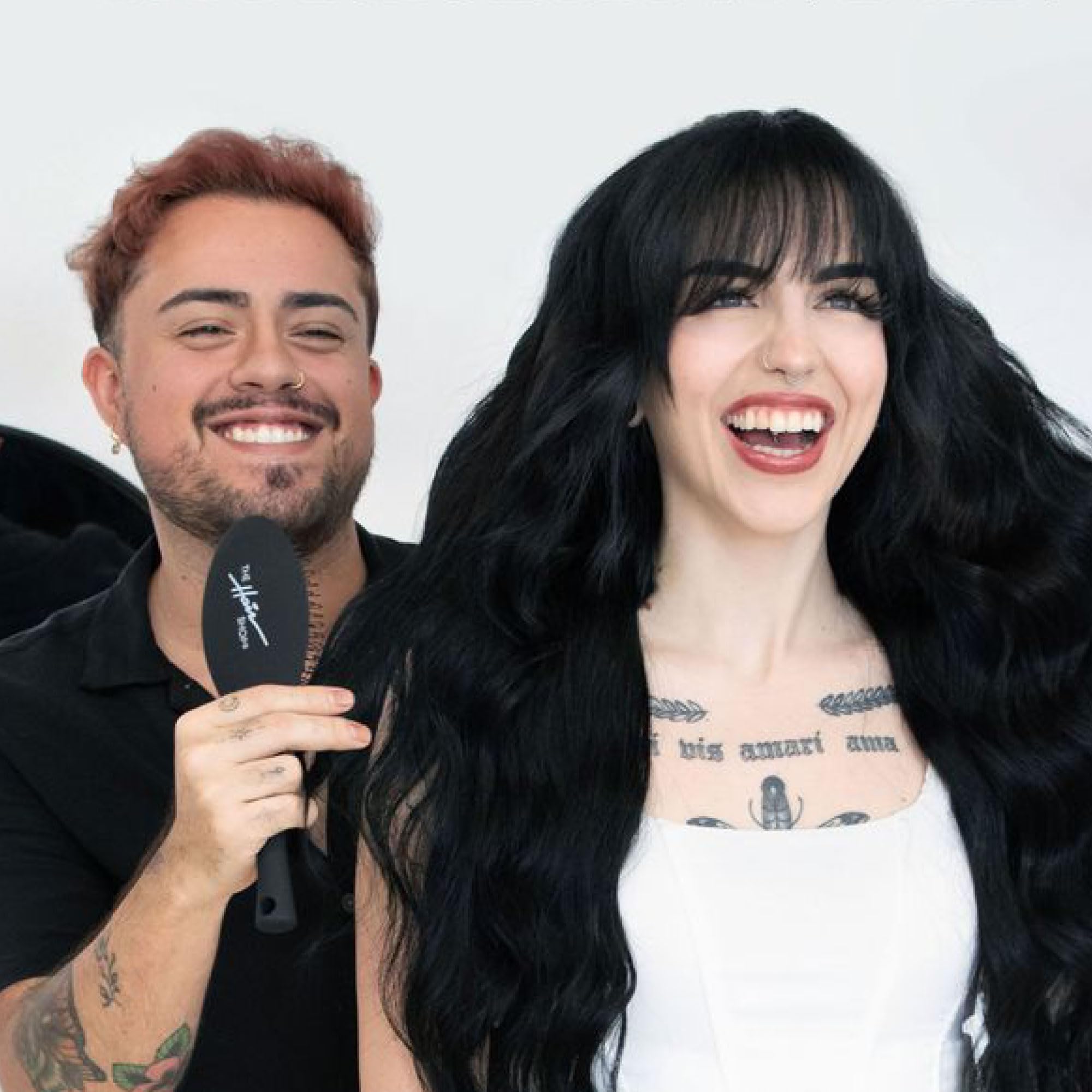 The Hair Shop Black Loop Brush - Salon Professional Grade With Matted Black And Ergonomic Design - Safe Detangler Tool For 100%