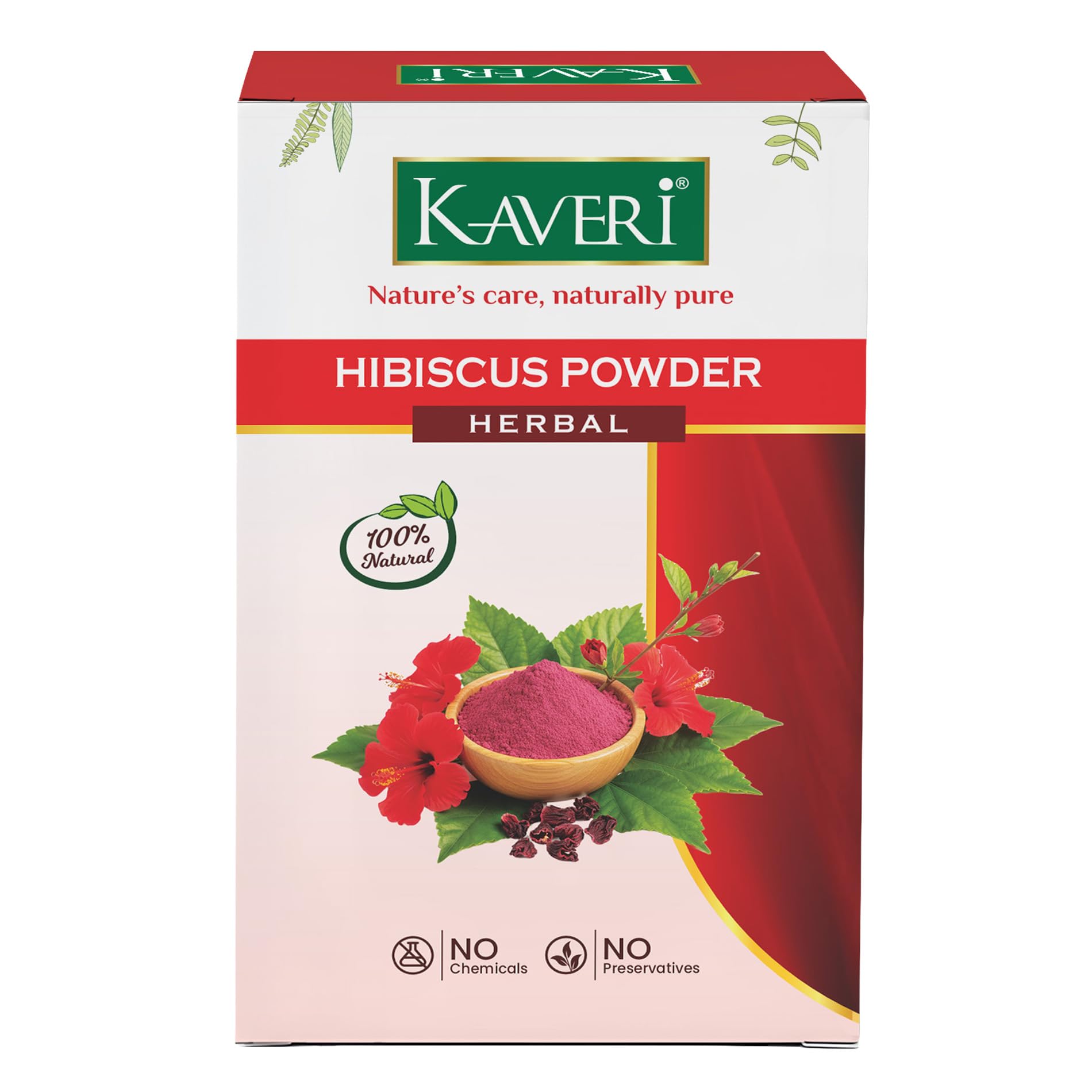 Kaveri Organic Hibiscus Powder For Hair Face Mask & Hibiscus Tea Gudhal Ka Phool Powder Pure & Natural No Preservatives 200Gm