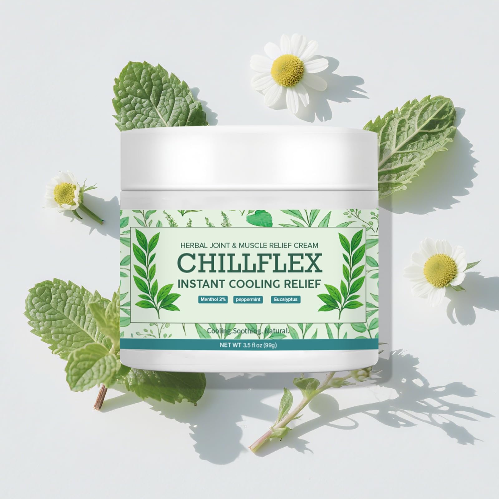 Zgxhga CHILLFLEX Menthol Soothing Cream, Cooling Soothing Ointment for Joint Activities, Muscle Relief, Head, Lumbar, Neck, Hand