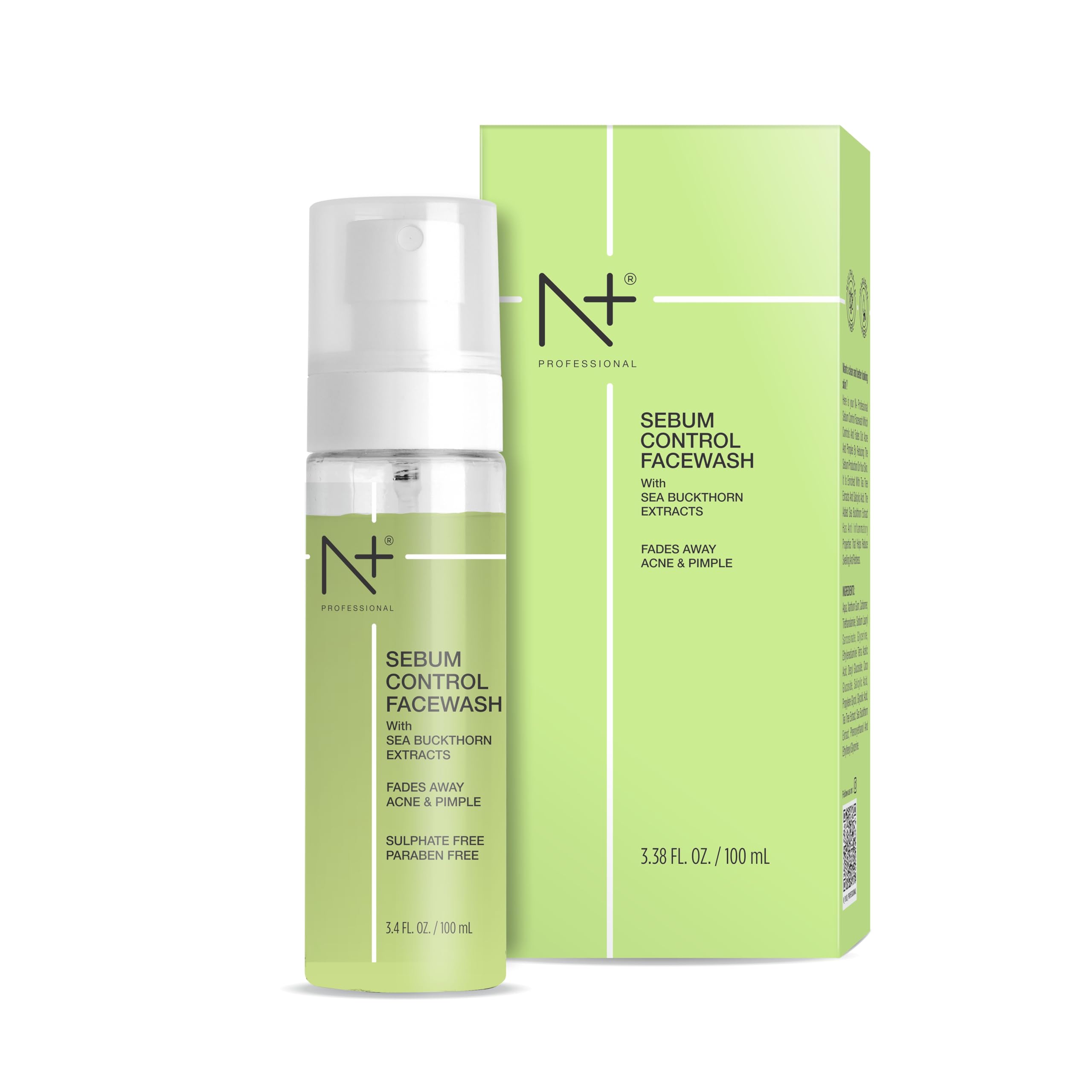N Plus Professional Sebum Control Facewash, Fades Away Acne And Pimples, 100Ml