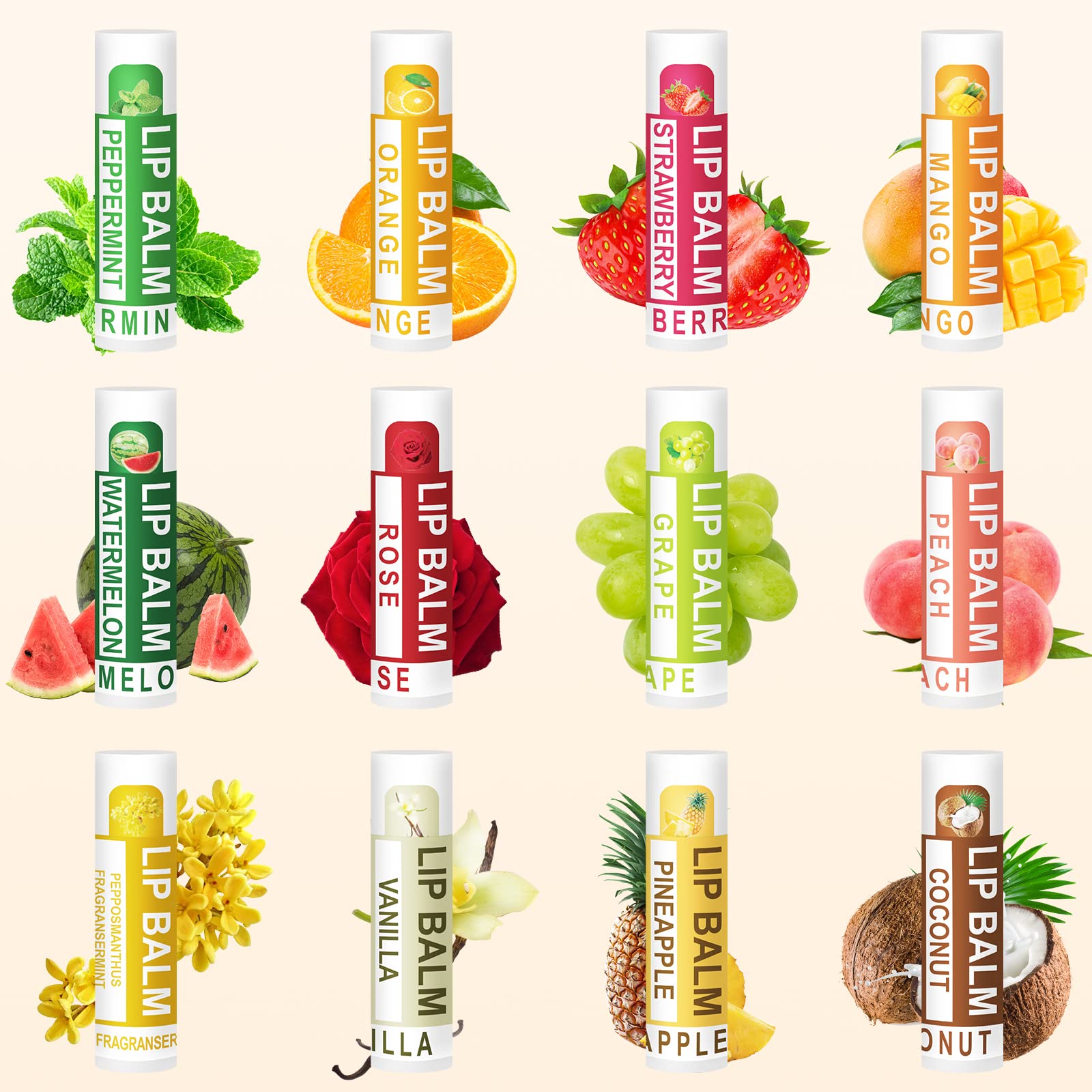Dmsky 36 Pack Lip Balm, Natural Lip Balm Bulk With Vitamin E And Coconut Oil, Lip Care Product, Moisturizing Soothing Chapped Li
