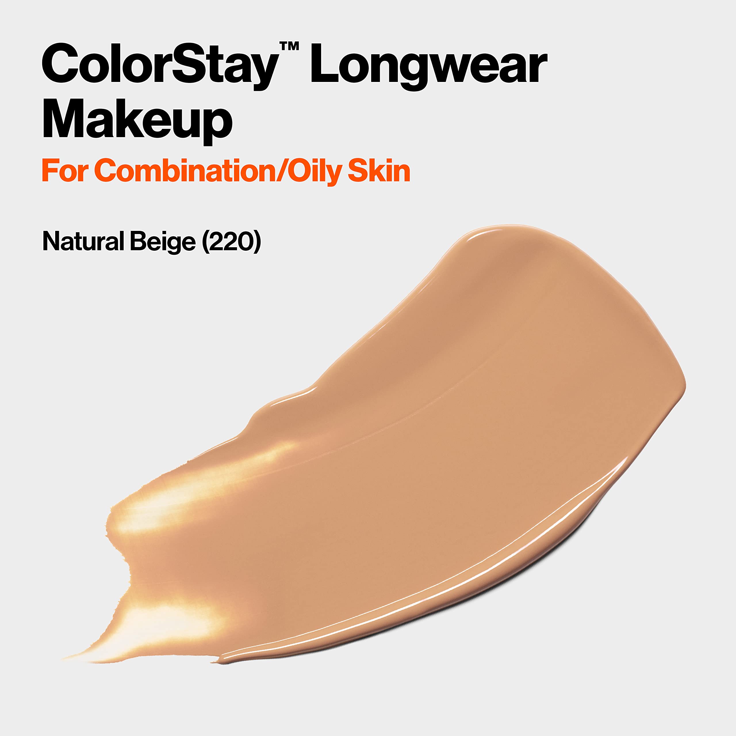 Revlon Liquid Foundation, Colorstay Face Makeup For Combination & Oily Skin, Spf 15, Medium-Full Coverage With Matte Finish, Nat