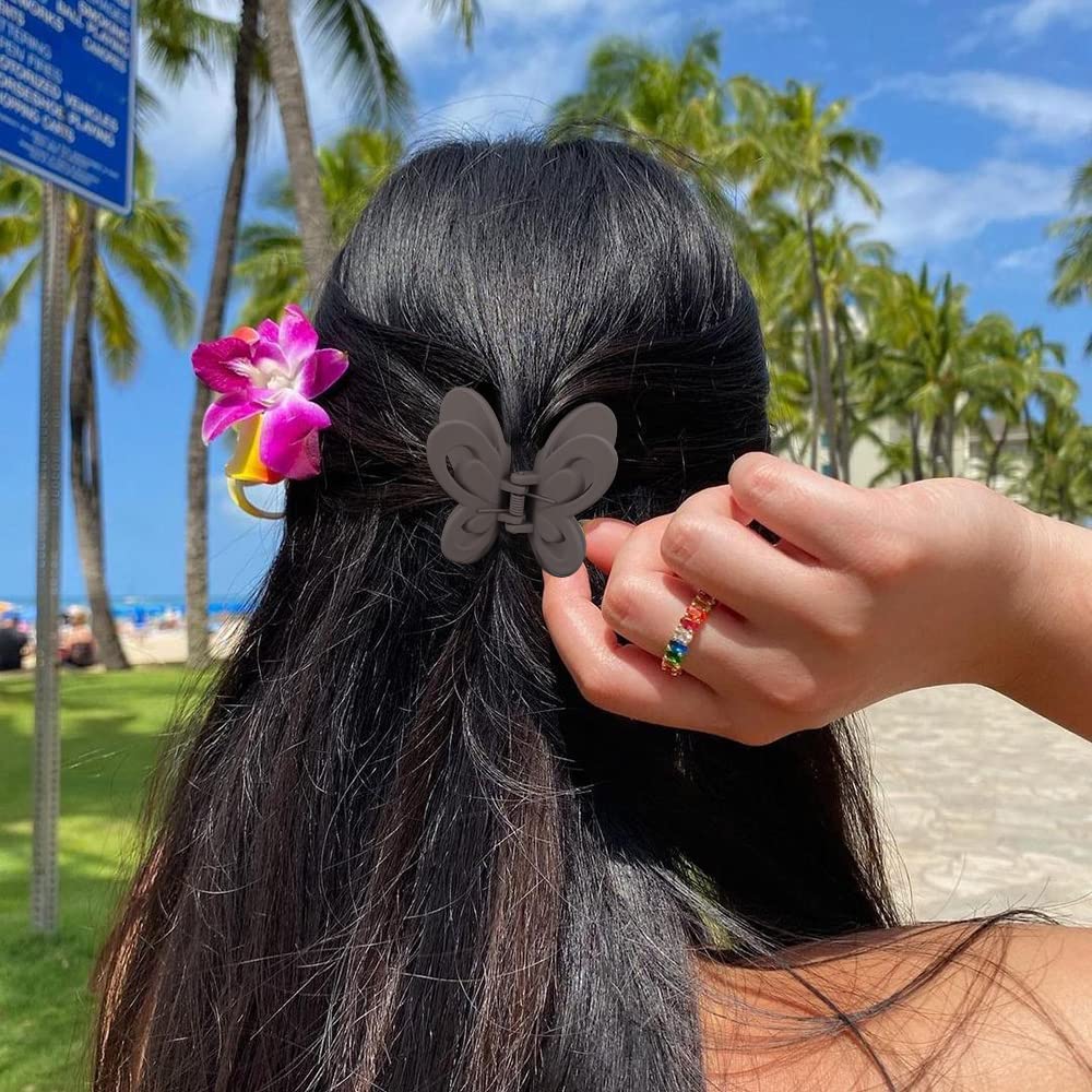 Atoden Butterfly Hair Accessories: Claw Clips For Thin To Medium Hair, Matte Jaw Clamps, Cute Butterflies For Girls' Birthday Gi