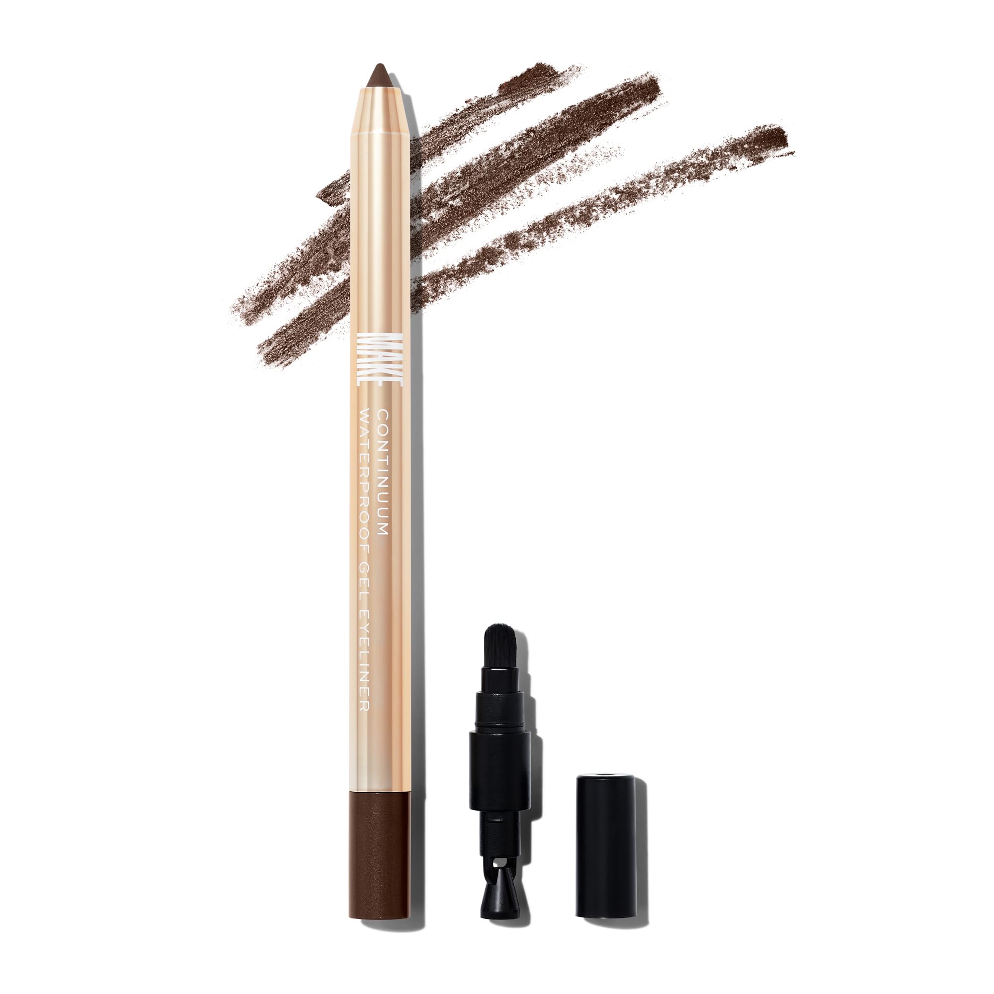 Make Continuum Waterproof Gel Eyeliner - Dark Brown Eyeliner Pencil - Smudge-Proof Professional Makeup - Brown/Black Eyeliner Pe