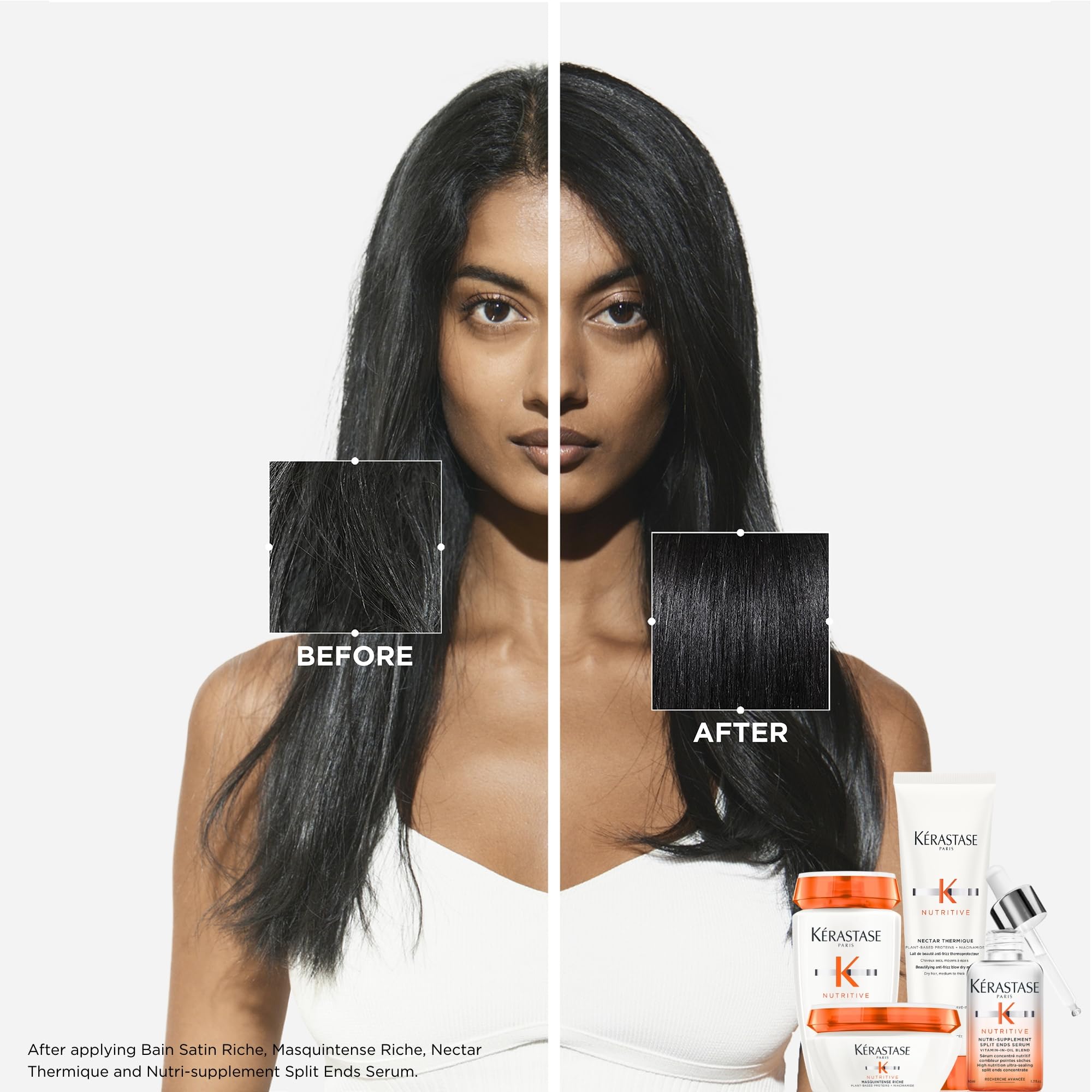 Kerastase Nutritive Heat Protecting Cream | Nourish And Smooth Frizz | Instant Softness & Shine After Blow Dry Or Heat Styling |