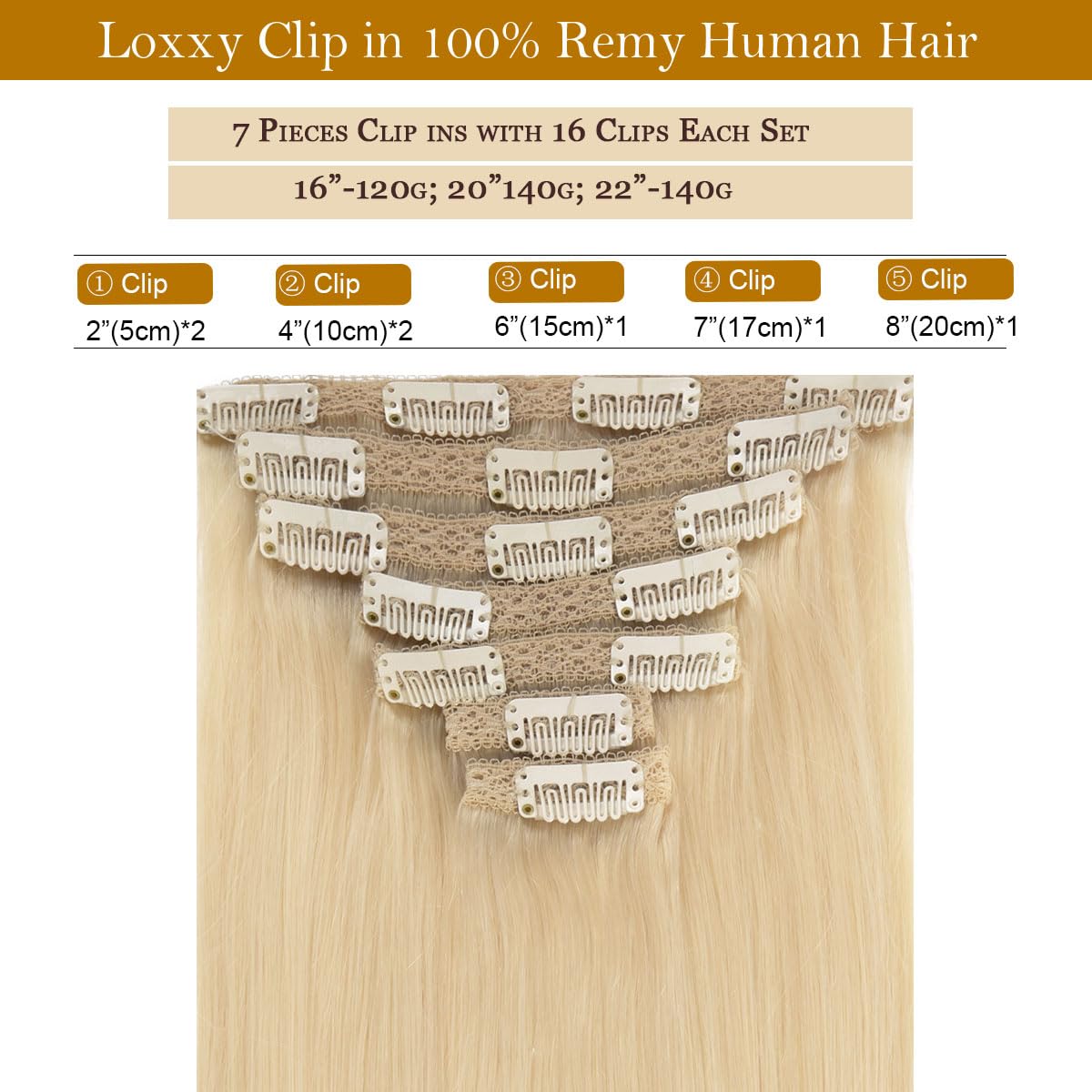 Loxxy 9A Grade Remy Human Hair Clip Ins Hair Extensions Full Head Thick Silky Straight Clip In Human Hair Double Weft Thicker 18