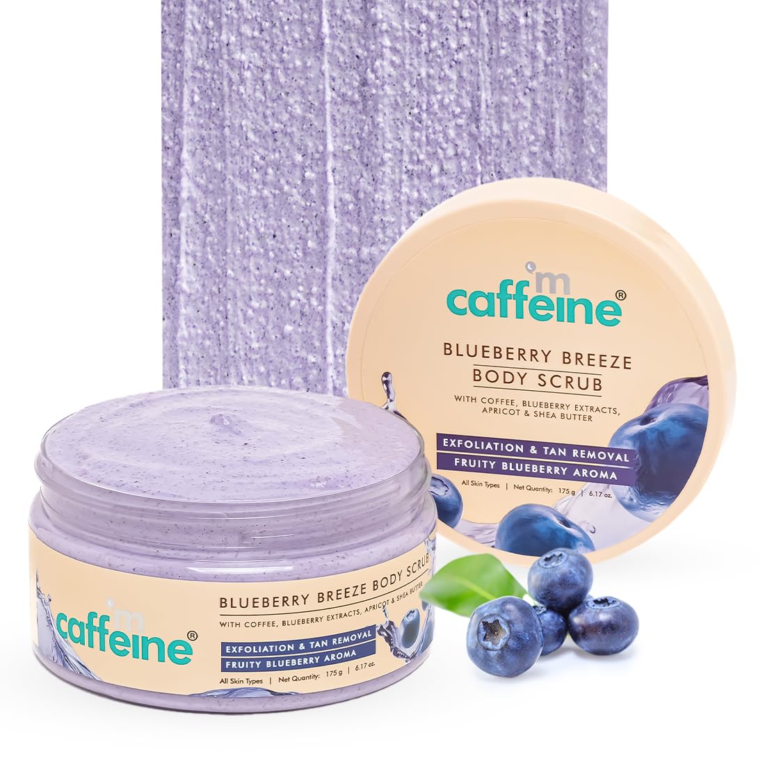 Mcaffeine Blueberry Breeze Body Scrub For Glowing Skin With Coffee,Blueberry,Apricot&Shea Butter |Removes Tan, Nourishes, Moistu