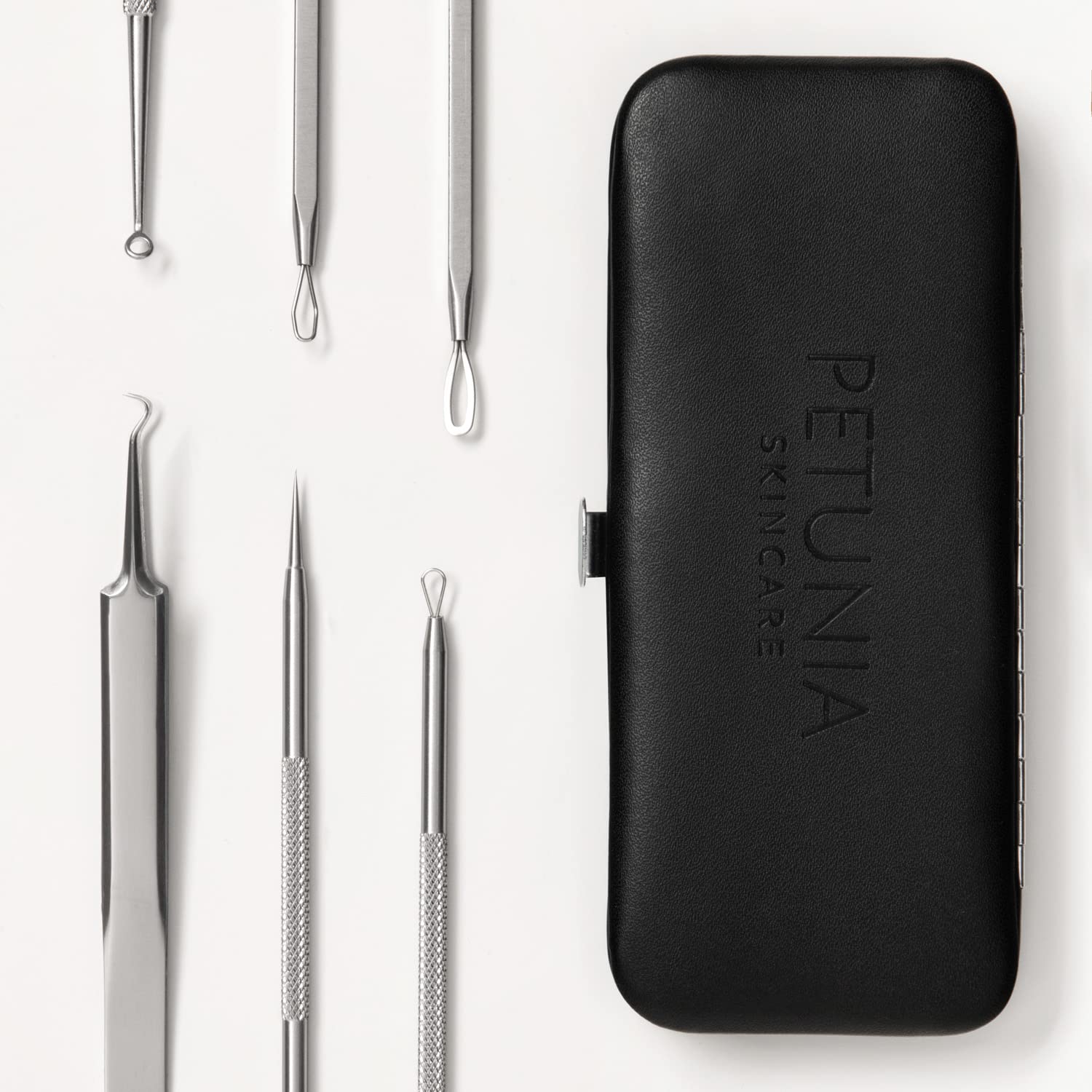 6 Piece Set Pimple Popper Blackhead Remover and Acne Extractor Kit Specifically Treats Face Blemishes Zits and Whiteheads - Perf