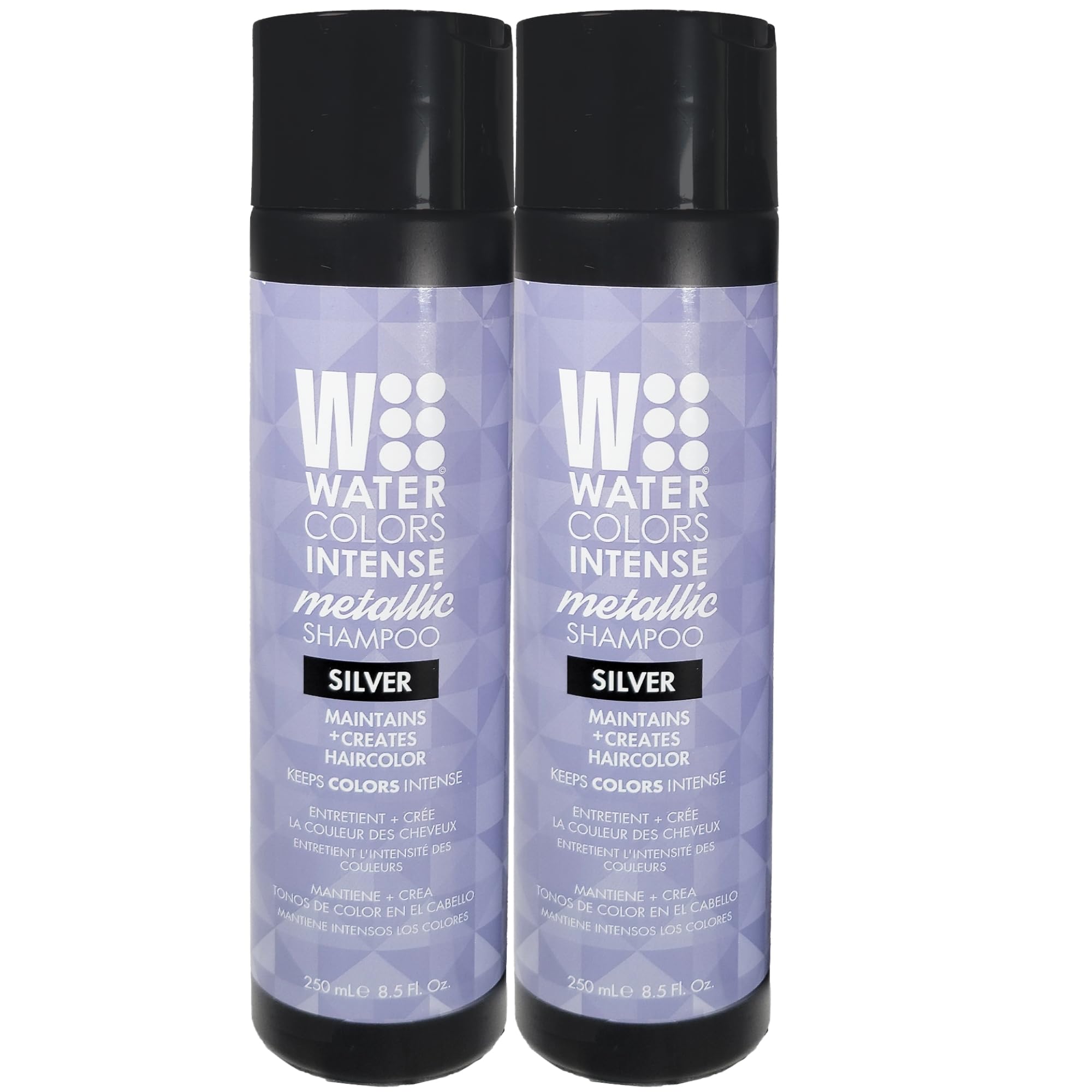 Watercolors Intense Metallic Color Depositing Shampoo, Semi Permanent Hair Color - 8.5 Oz (Silver-2 Pack)