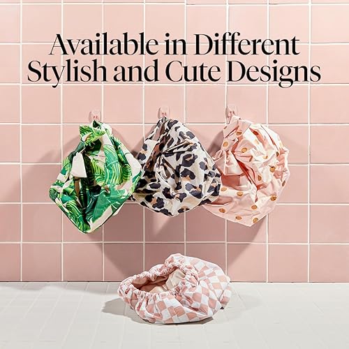 Kitsch Luxury Shower Cap For Women Waterproof - Reusable Shower Cap  Hair Cap For Shower  Holiday Gift  Waterproof Hair Shower C
