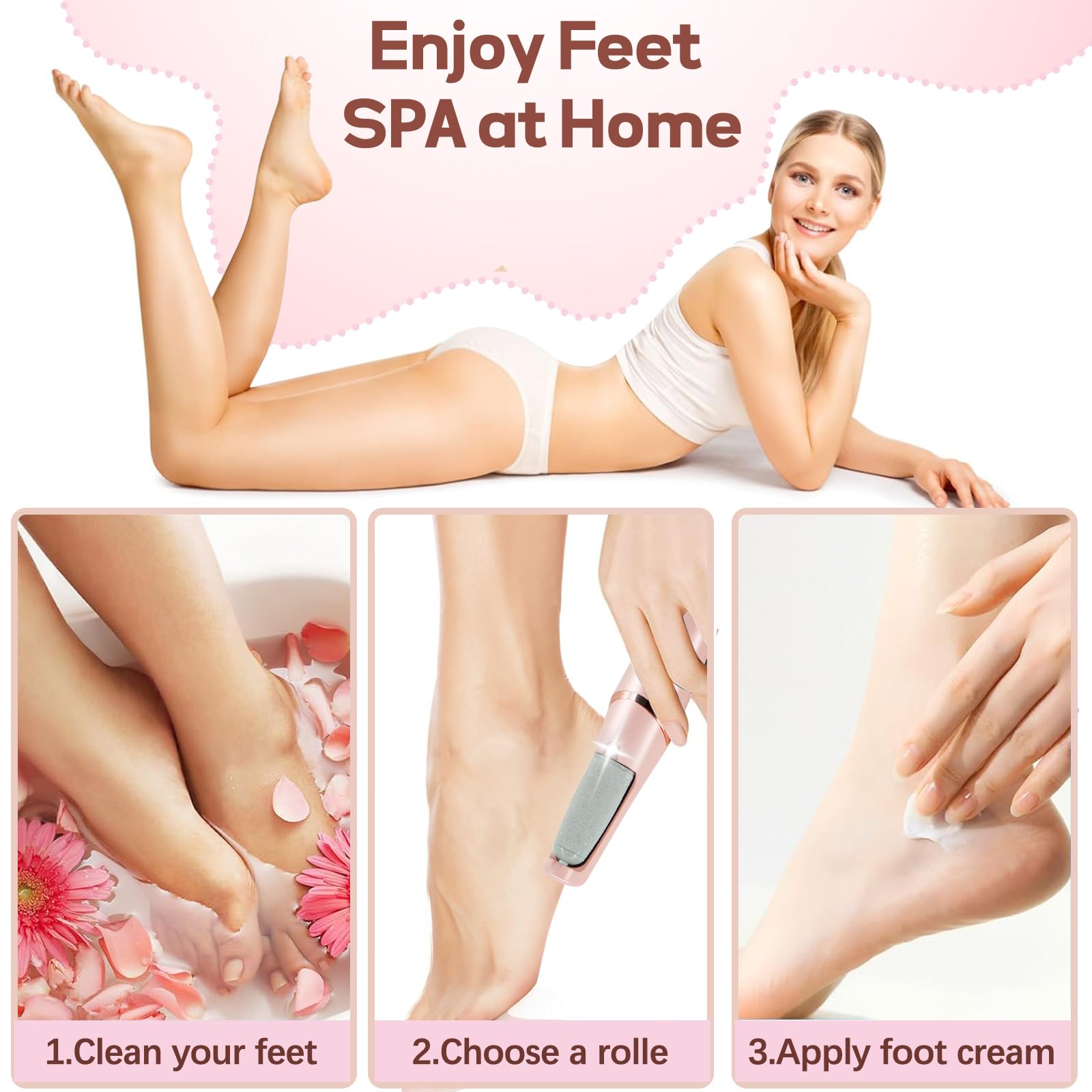 Smooth Pedicure Wand, Electric Foot Callus Remover Rechargeable Pedicure Tool Callus Remover For Feet Electronic Foot File, Feet