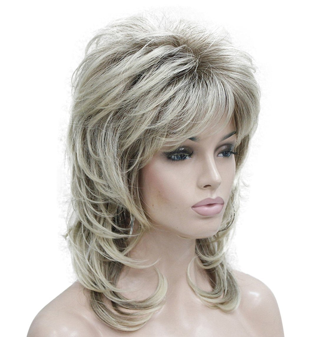 Lydell Long Soft Shaggy Layered Blonde Ombre Classic Cap Full Synthetic Wigs (R10/26 2 Toned Blonde)
