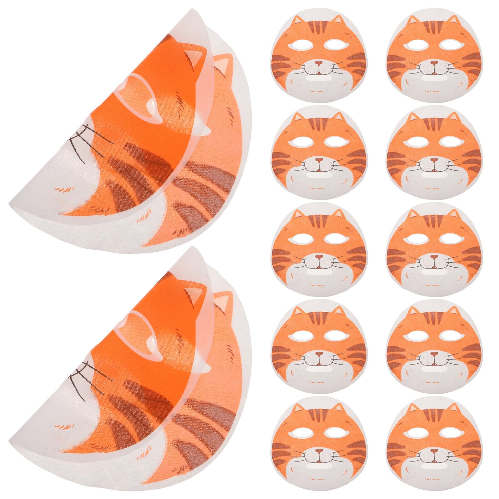 OSOLADY 50pcs Cat Animal Pattern Facial Sheet Masks for Spa Moisturizing Skin Care, Kawaii Face Mask Sheets Suitable for Beauty 