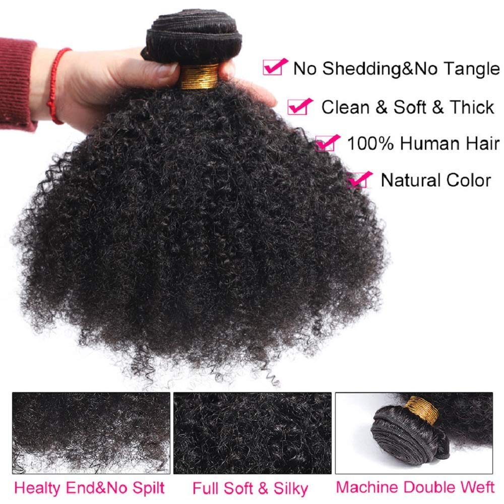 Mongolian Afro Kinky Curly Bundles Human Hair 12 12 12 Inch 4B 4C Afro Kinky Human Braiding Hair Bundles For Black Women 100% Un