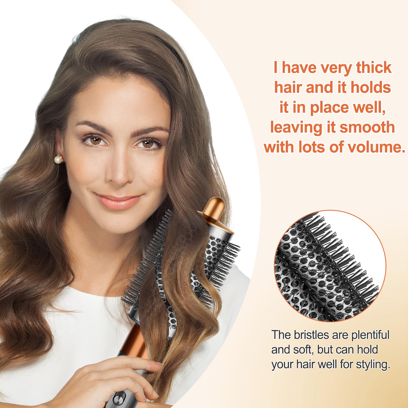 Puregust Upgraded Large Round Brush Attachment For Dyson Air Wrap Jumbo Bigger Oval Round Volumizing Brush For Dyson Airwrap Acc