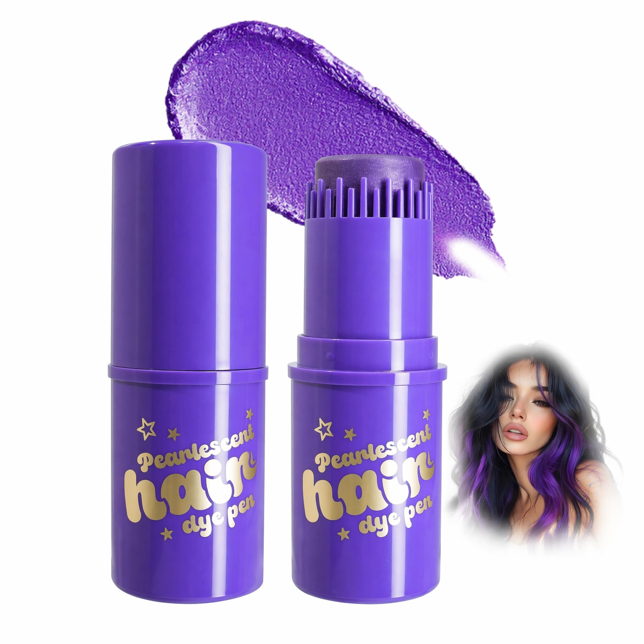 BEUKING Pearlescent Hair Dye Pen  Temporary Shimmer Color Stick Waterproof Sweatproof, Hair Dye, Face & Body Paint for Festival