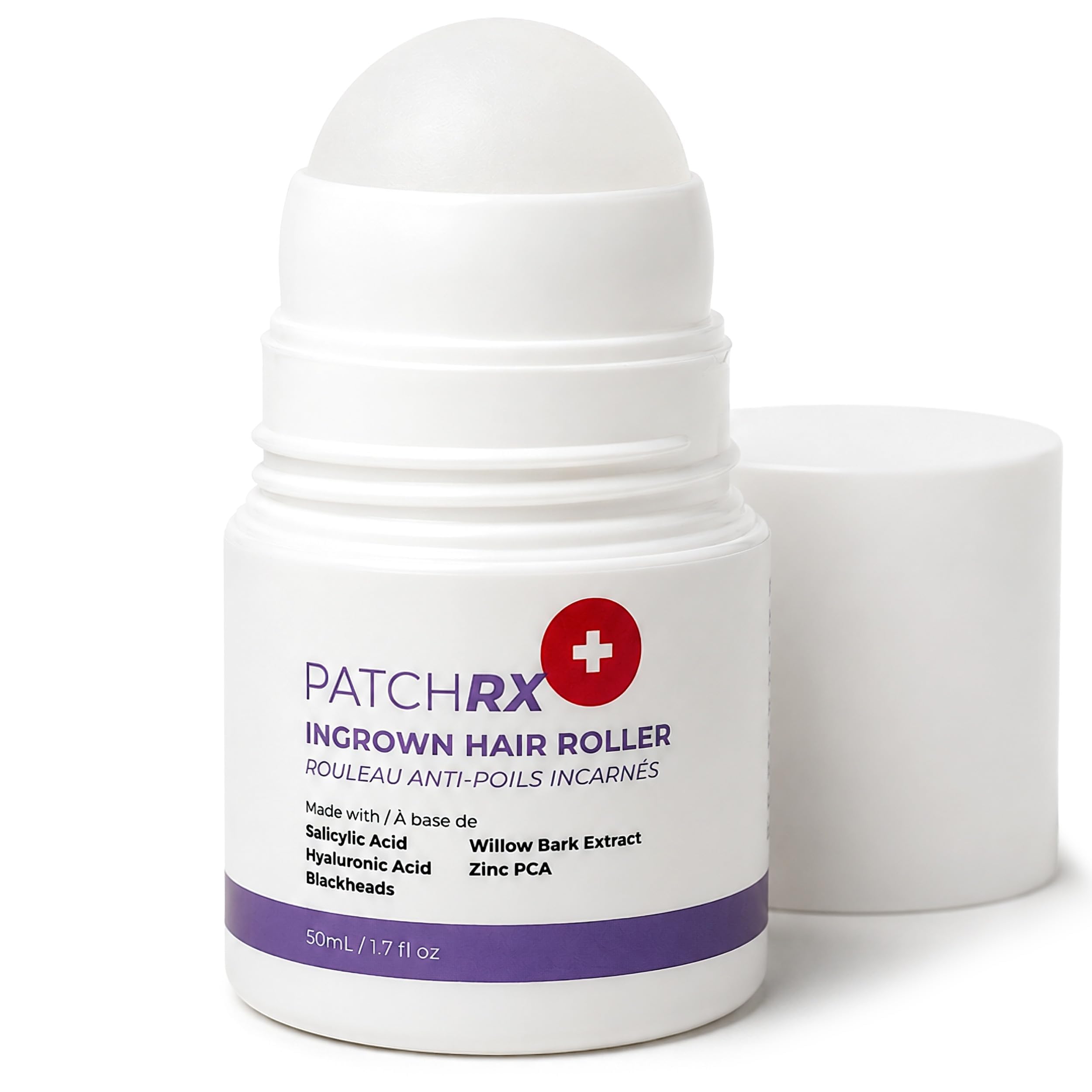 PatchRx Ingrown Hair Roller Serum, Ingrown Hair Treatment for Bikini Area and Body, Targeted Ingrown Hair Remover & Exfoliator f