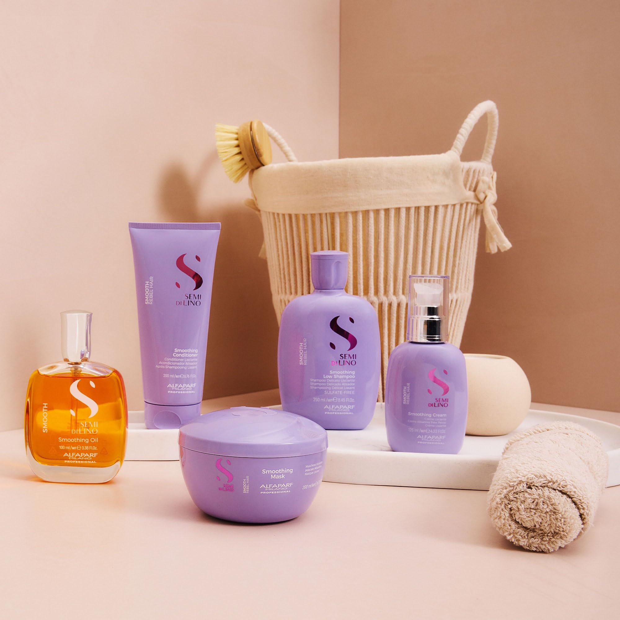 Alfaparf Milano Semi Di Lino Smooth Conditioner For Frizzy And Rebel Hair - Detangles Hair - Controls Frizz - Straightens And Hy