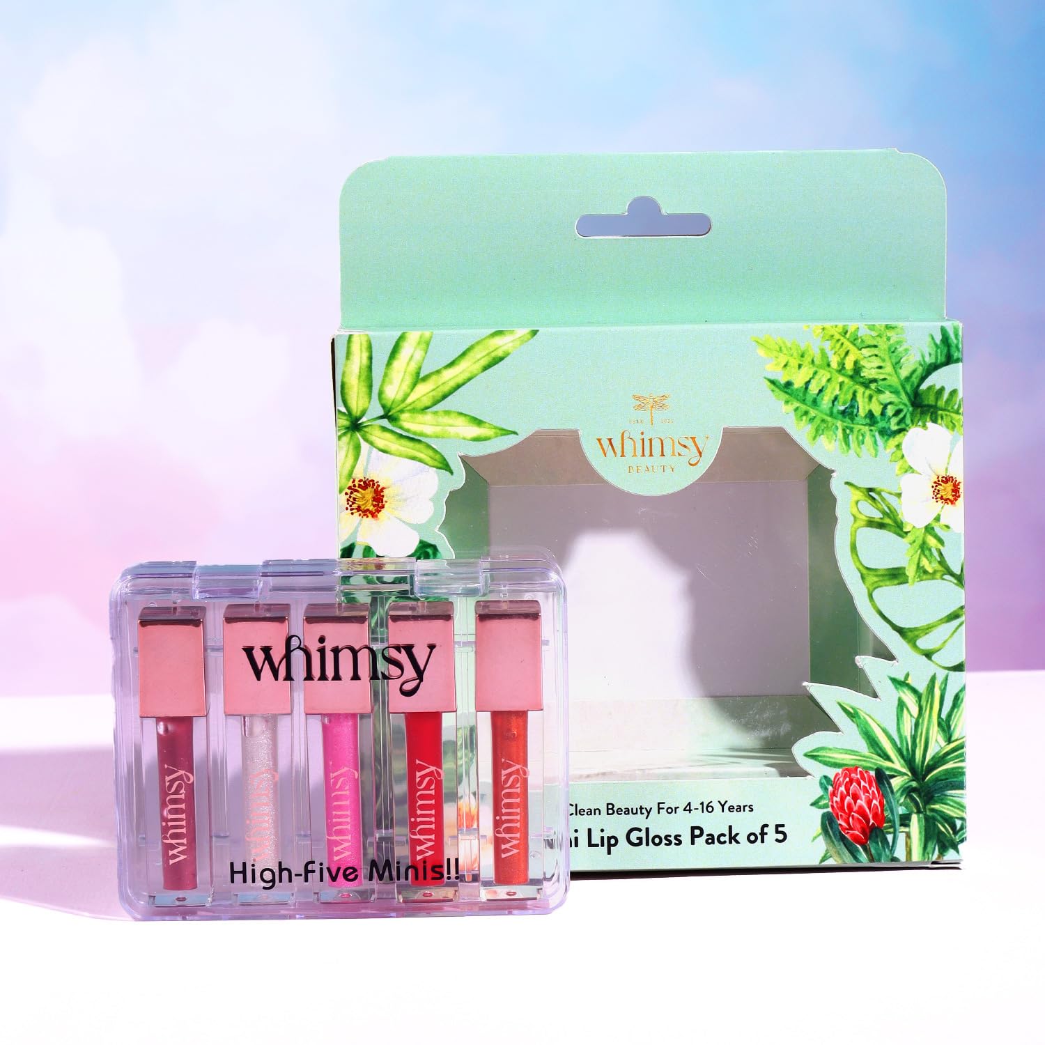 Whimsy Beauty Mini Lip Gloss Kit | Safe, Non Toxic Lip Gloss Set For Kids, Preteens & Girls | Moisturizing Lip Glosses With Vita