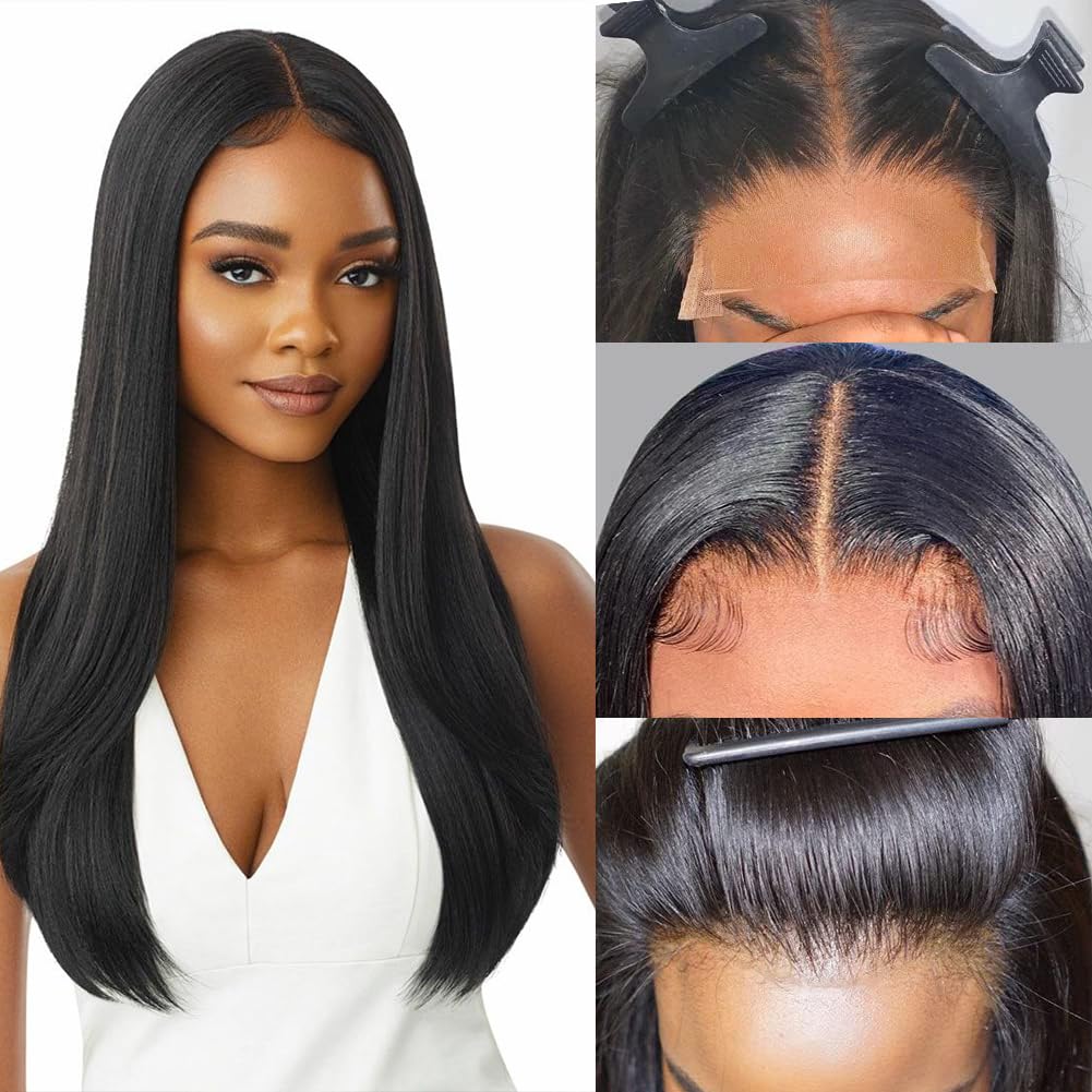 Beauhair Lace Front Wigs Human Hair 4X4 Straight Human Hair Wigs For Black Women, 150% Destiny Brazilian Virgin Lace Closure Wig
