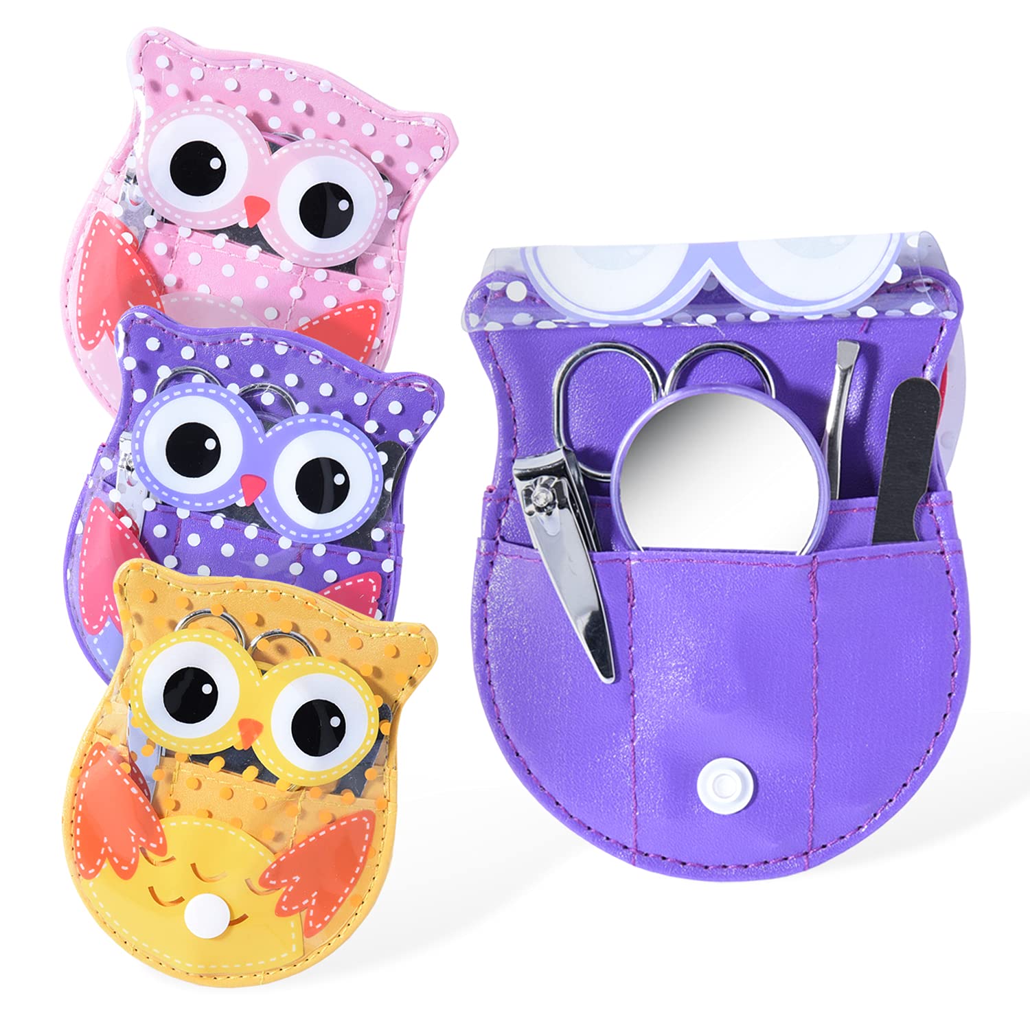 Spove Owl Design Personal Care Manicure Set for Party Favor 5 in 1 (Pack of 3 sets)