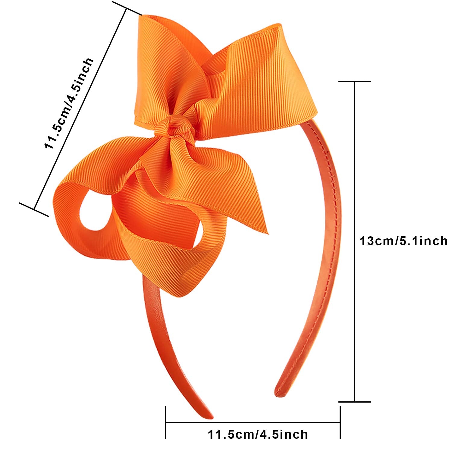 SIQUK 12 Pieces Headbands for Girls Headband with Bow Ribbon Hair Bow Headband Boutique Grosgrain Bow Headbands, 12 Colors