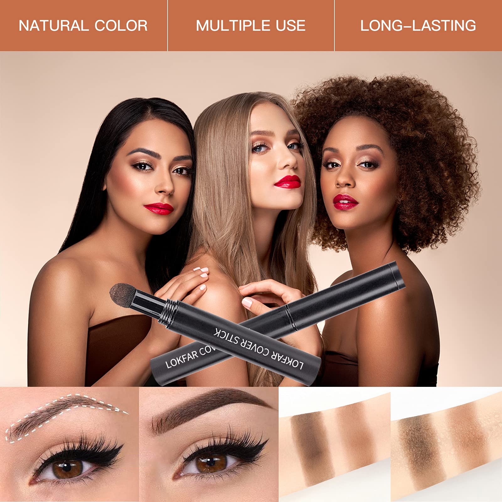 Eye-Brow Stamp Stencil Kit, Waterproof Brow Stamp Shaping Kit Eyebrow Definer, Eyebrow Filling Powder Stamp, Eye Brow Stamping K