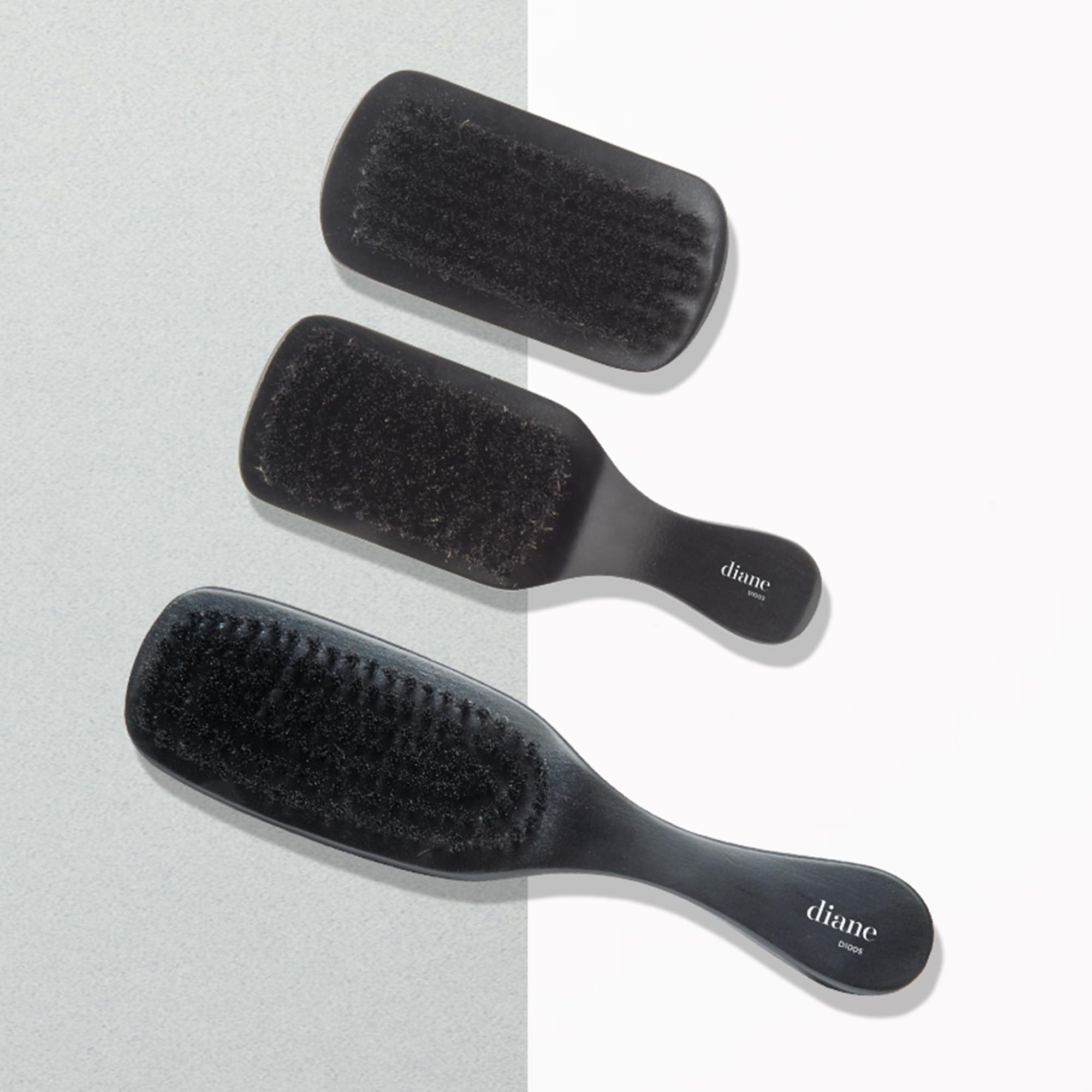 Diane 100% Boar Bristle Curved Club Wave Brush For Men And Women - Soft Bristles For Fine To Medium Hair - Use For Detangling, S