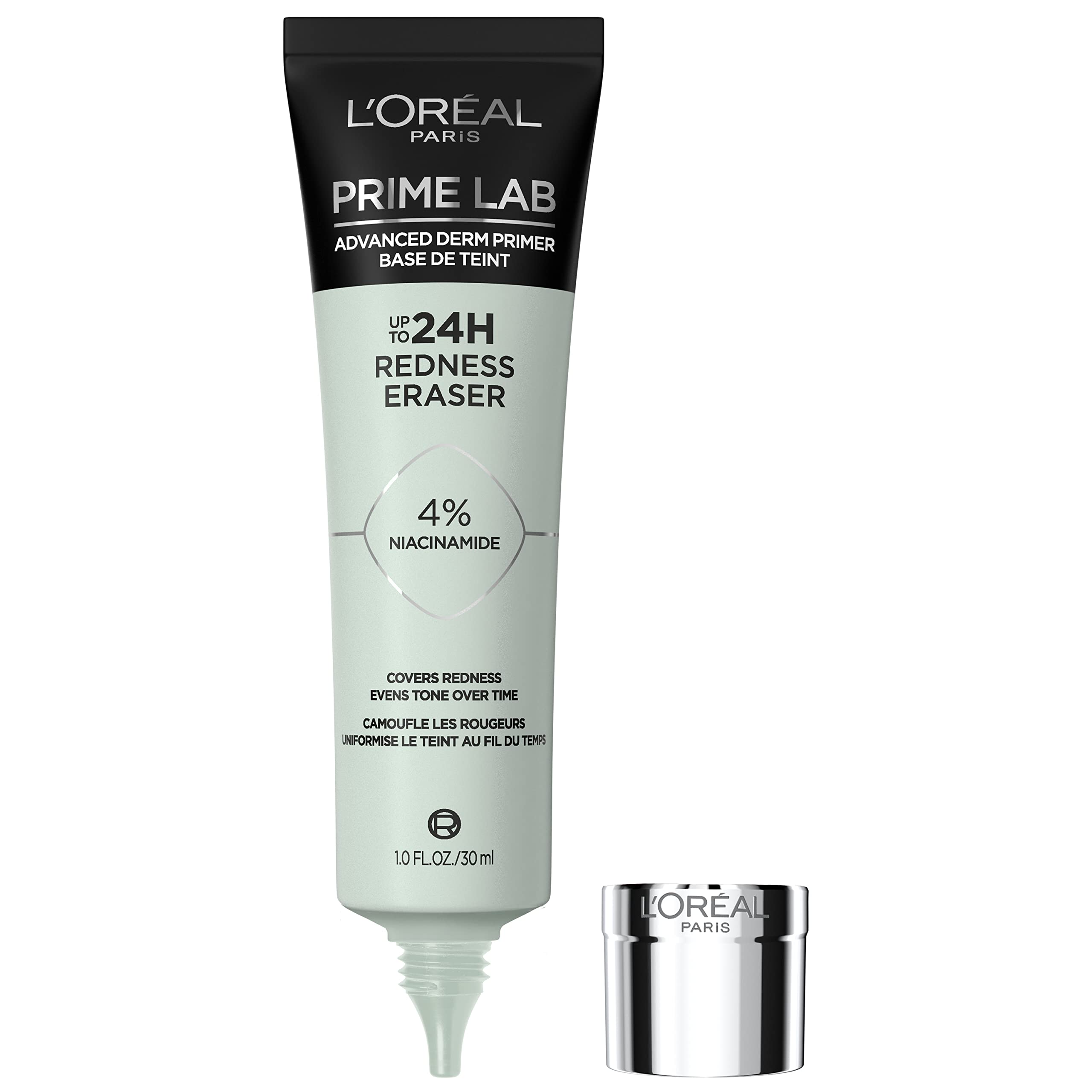 LOreal Paris Prime Lab Up to 24H Redness Eraser Face Primer Infused with Niacinamide to Reduce Face Redness and Extend Makeup W