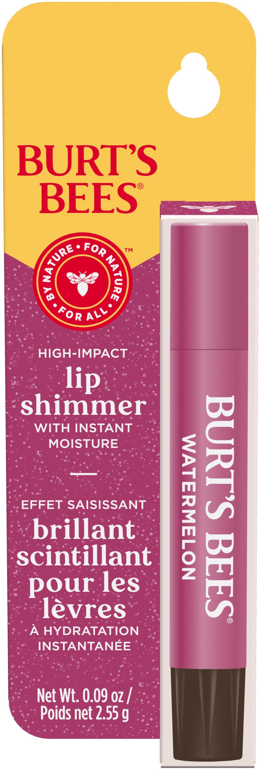 Burts Bees Shimmer Lip Tint Valentines Day Gifts, Tinted Lip Balm Stick, Moisturizing For All Day Hydration With Natural Glowy P