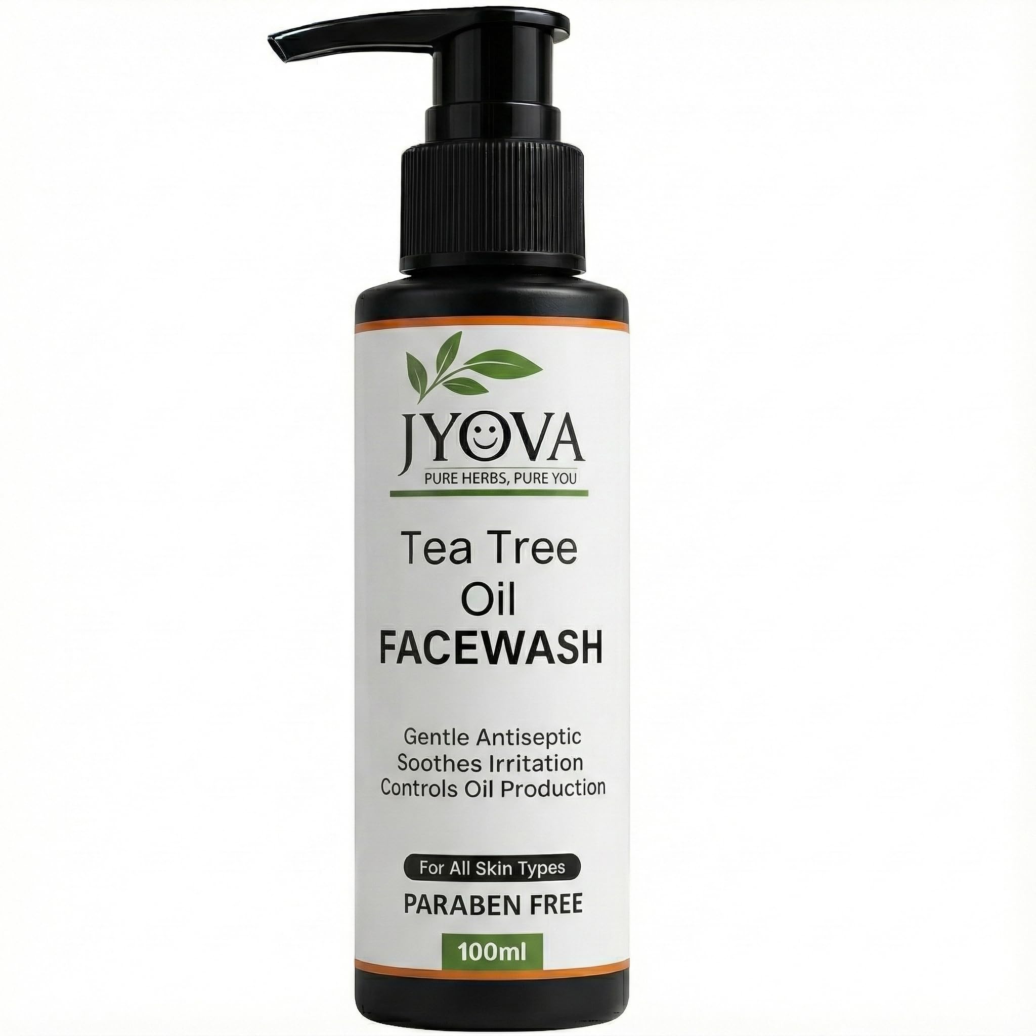 Jyova Tea Tree Oil Face Wash 100Ml For Acne & Oily Skin | Neem, Aloe Vera & Vitamin C | Oil Control, AntiBacterial, Paraben Fre