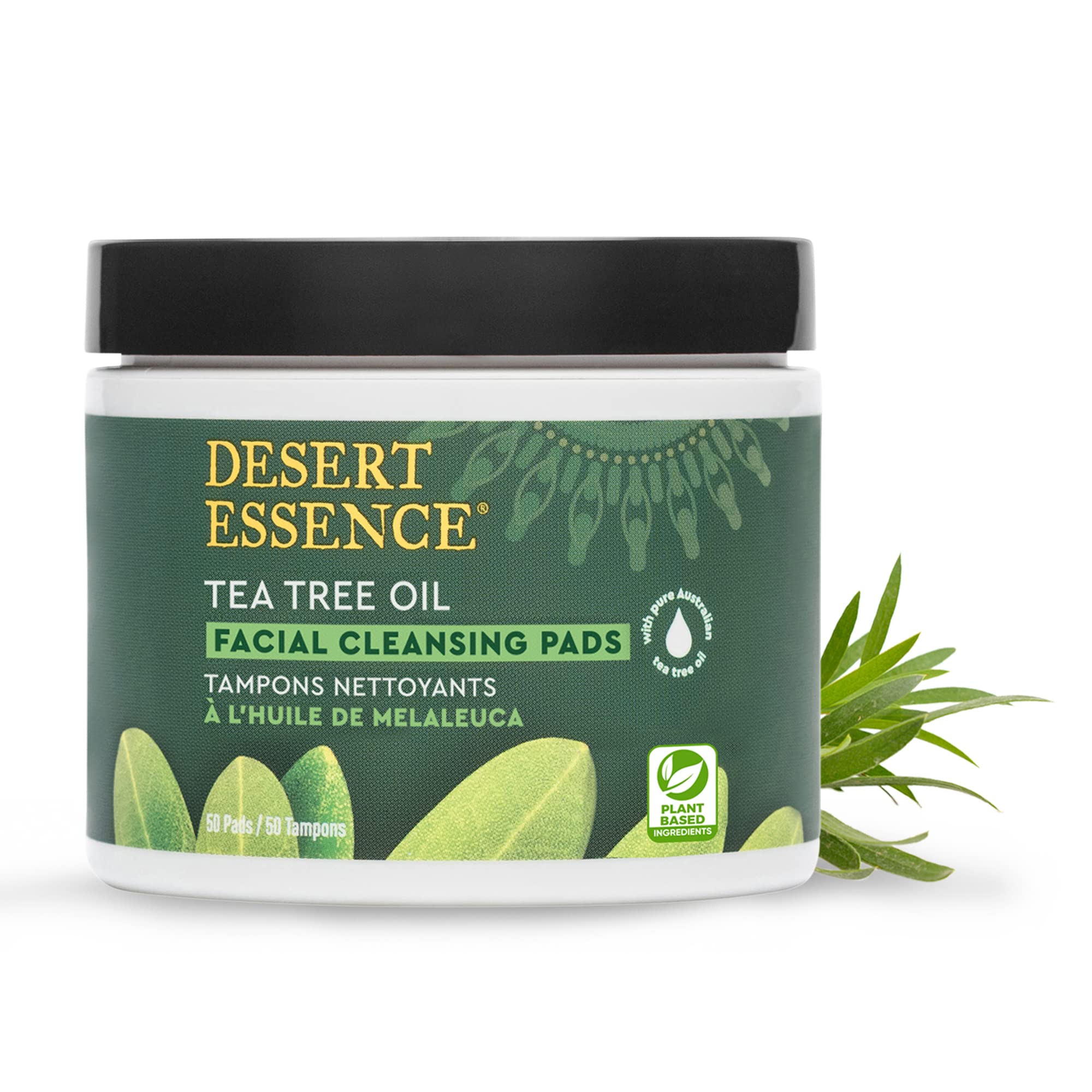 Desert Essence Tea Tree Oil Facial Cleansing Pads - 50 Count