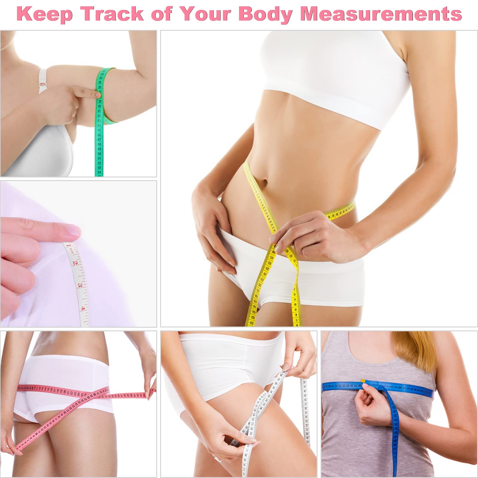 12 Packs Soft Tape Measure Body Measuring Tape, Small Fabric Sewing Tailor Cloth Waist Pink Mini Tape Measure Body Measuring Tap