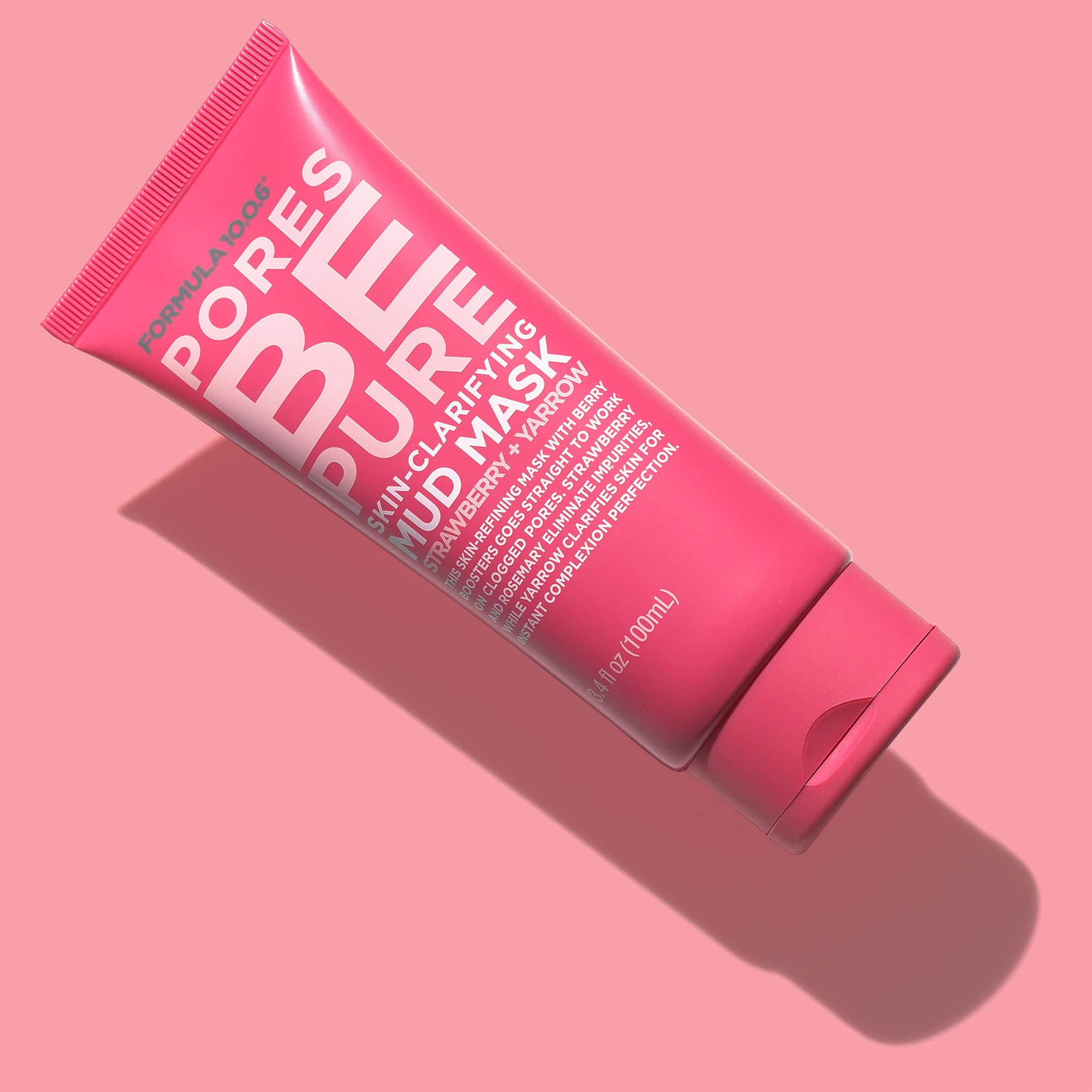 FORMULA 10.0.6 - Pores Be Pure Skin-Clarifying Mud Mask 3.4 fl oz. Unclogs Pores, Removes Impurities for Clear Skin, Vegan, Para