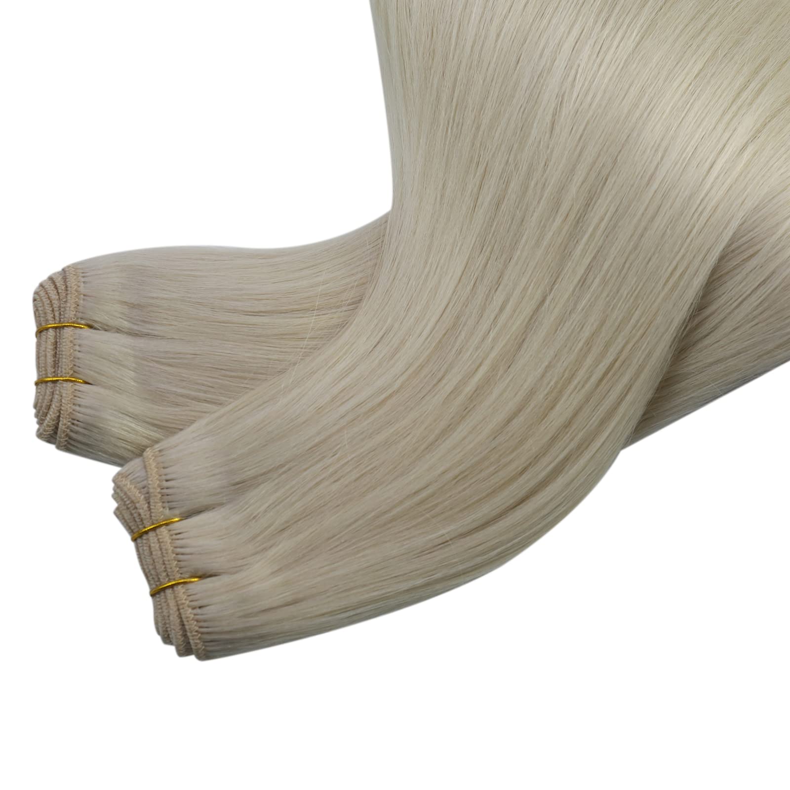 Sunny Blonde Human Hair Weft Extensions Platinum Blonde Sew In Hair Extensions Real Human Hair 22inch 100G Weft Hair Extensions