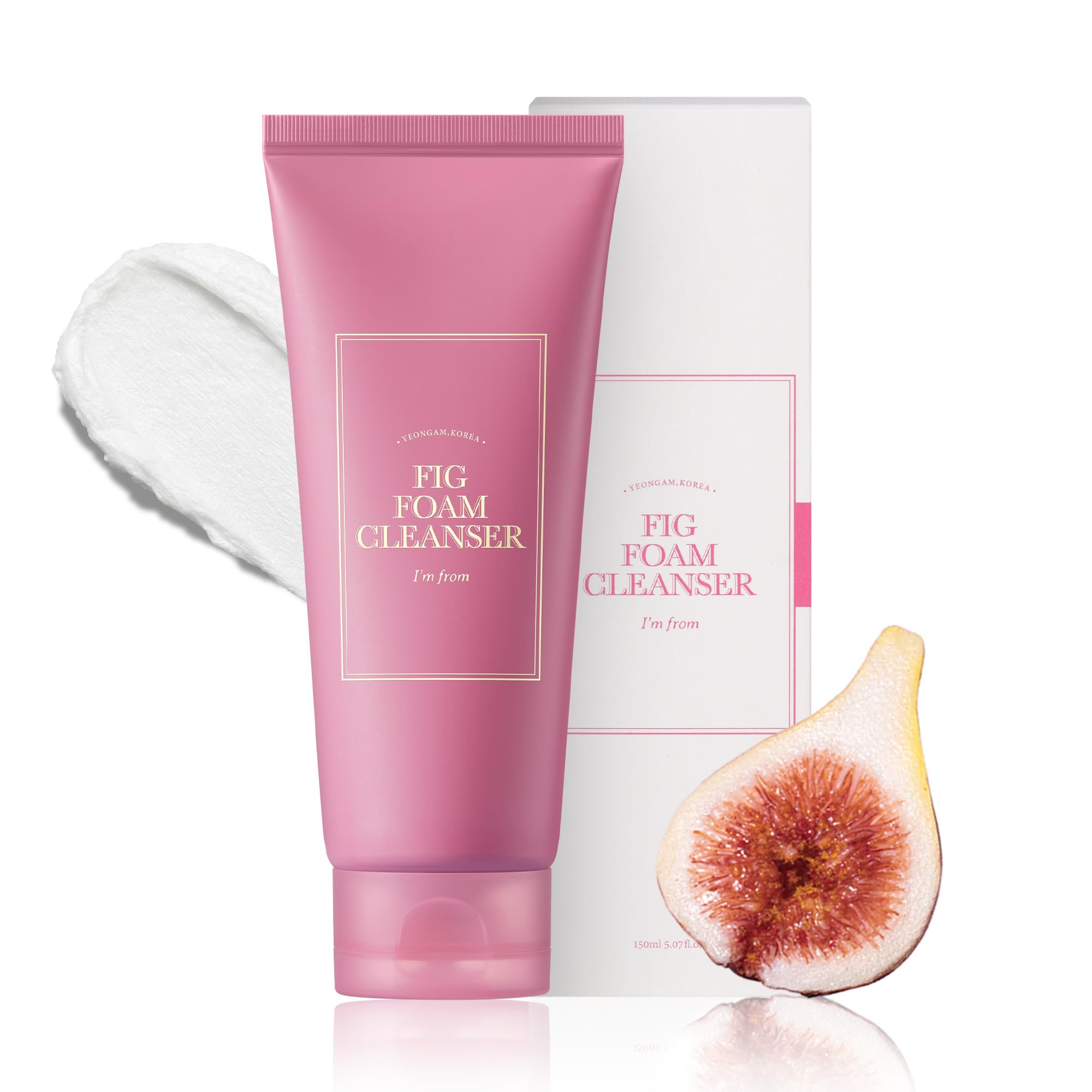 Im from Fig Foam Cleanser, Korean Daily Gentle Face Wash for Oily, Sensitive Skin, Sebum Control, Mild Alkaline, Creamy Bubble, 