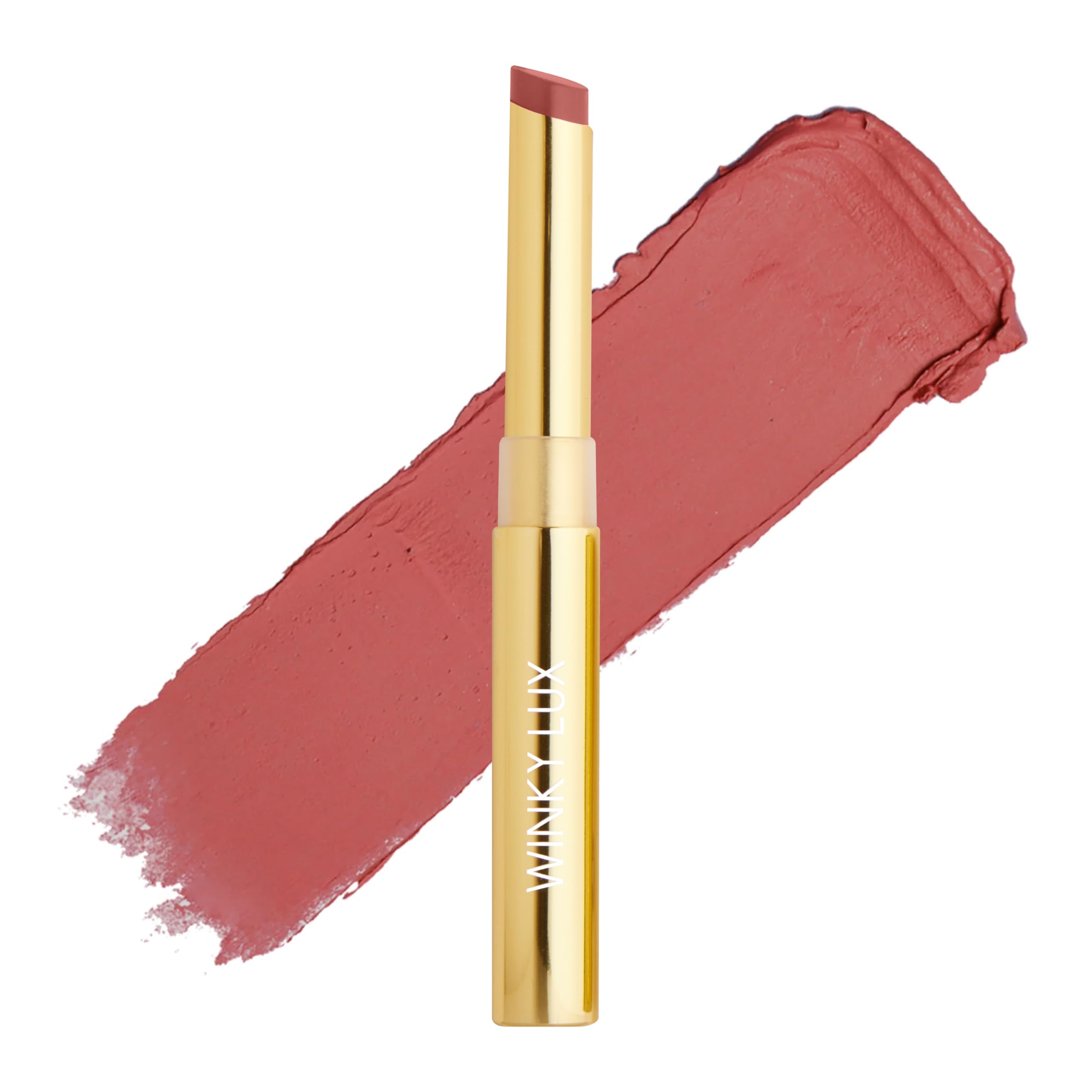 Winky Lux Skinny Plump Demi-Matte Lipstick, Natural Plump Lipstick, Weightless Long Lasting Soft Matte Lip Crayon, Infused With