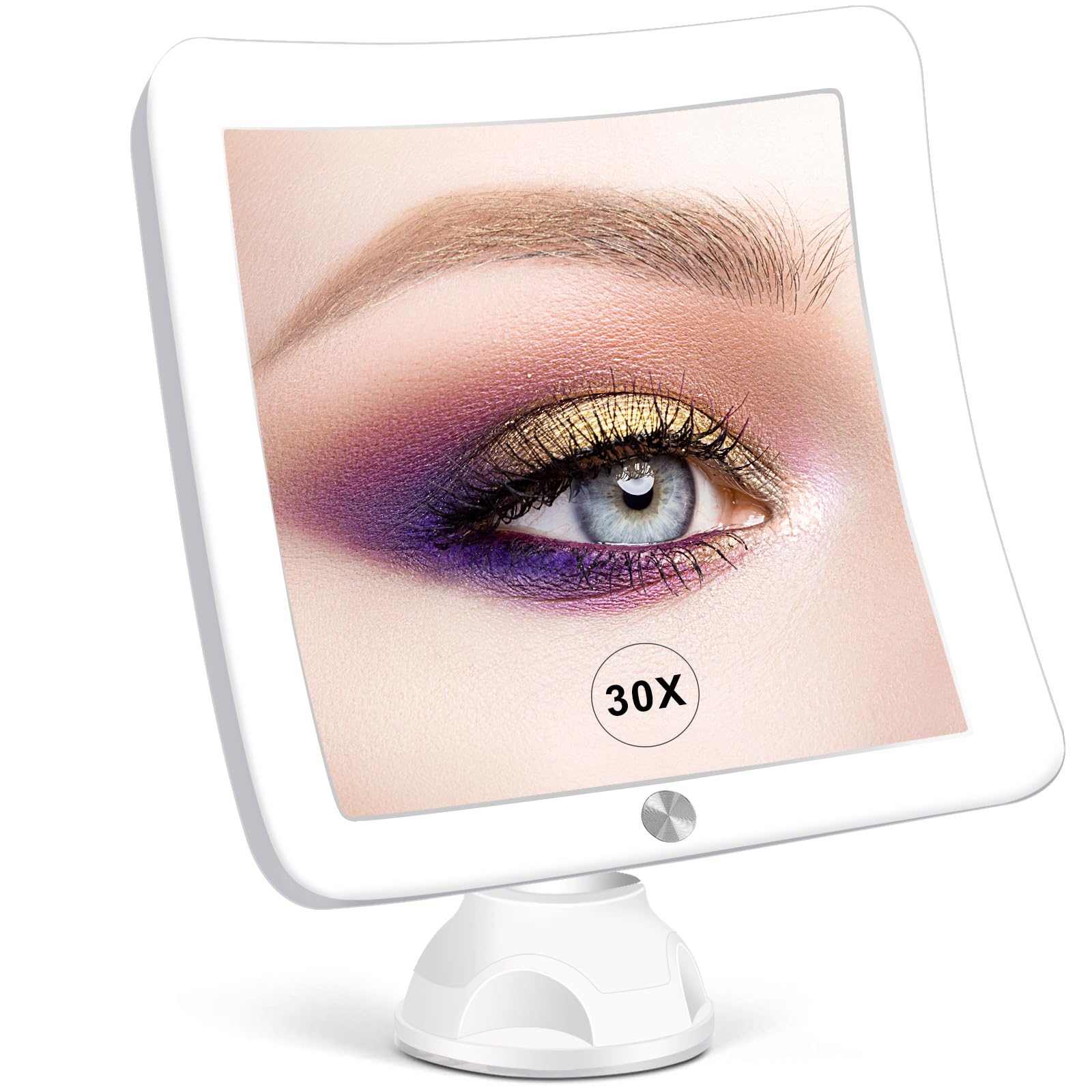 Fabuday 30X Lighted Magnifying Mirror With Lights - 8 Inch Makeup Mirrors With Suction Cups And Magnification For Bathrooom, Dua