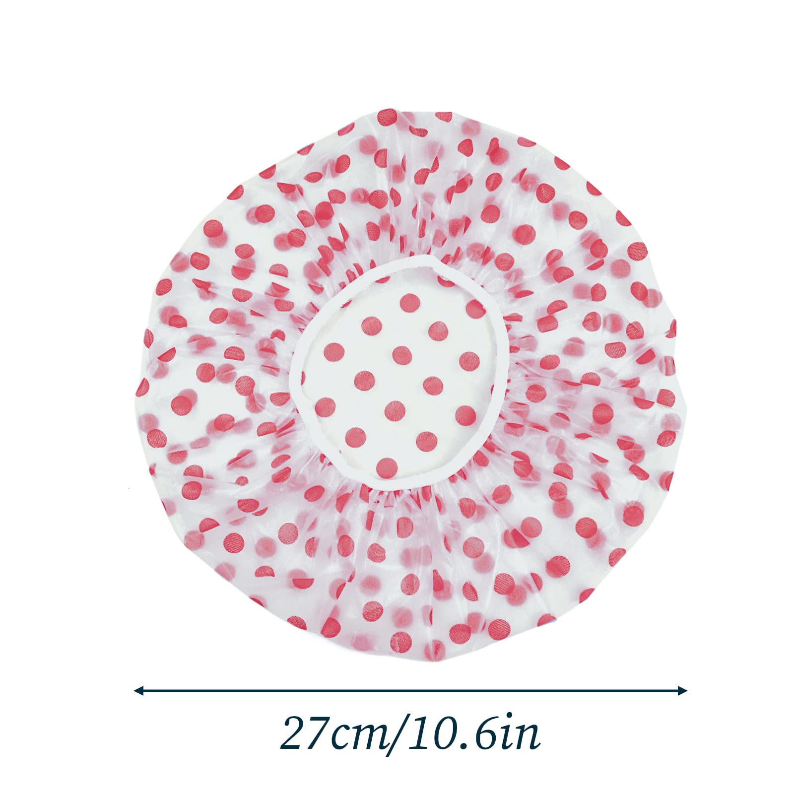 3Pcs Shower Caps, Elastic Reusable Waterproof Plastic Shower Cap For Women Ladies Spa Salon (Red+Green+Blue)