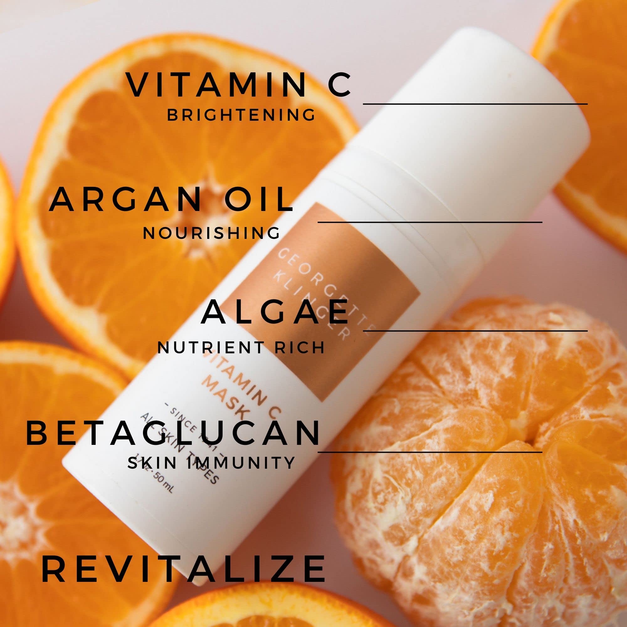 Vitamin C Mask - Nutrient-Rich Skin Brightening Treatment, Draws Out Impurities, Unclogs Pores, Fights UV Damage, Smooths and Fi