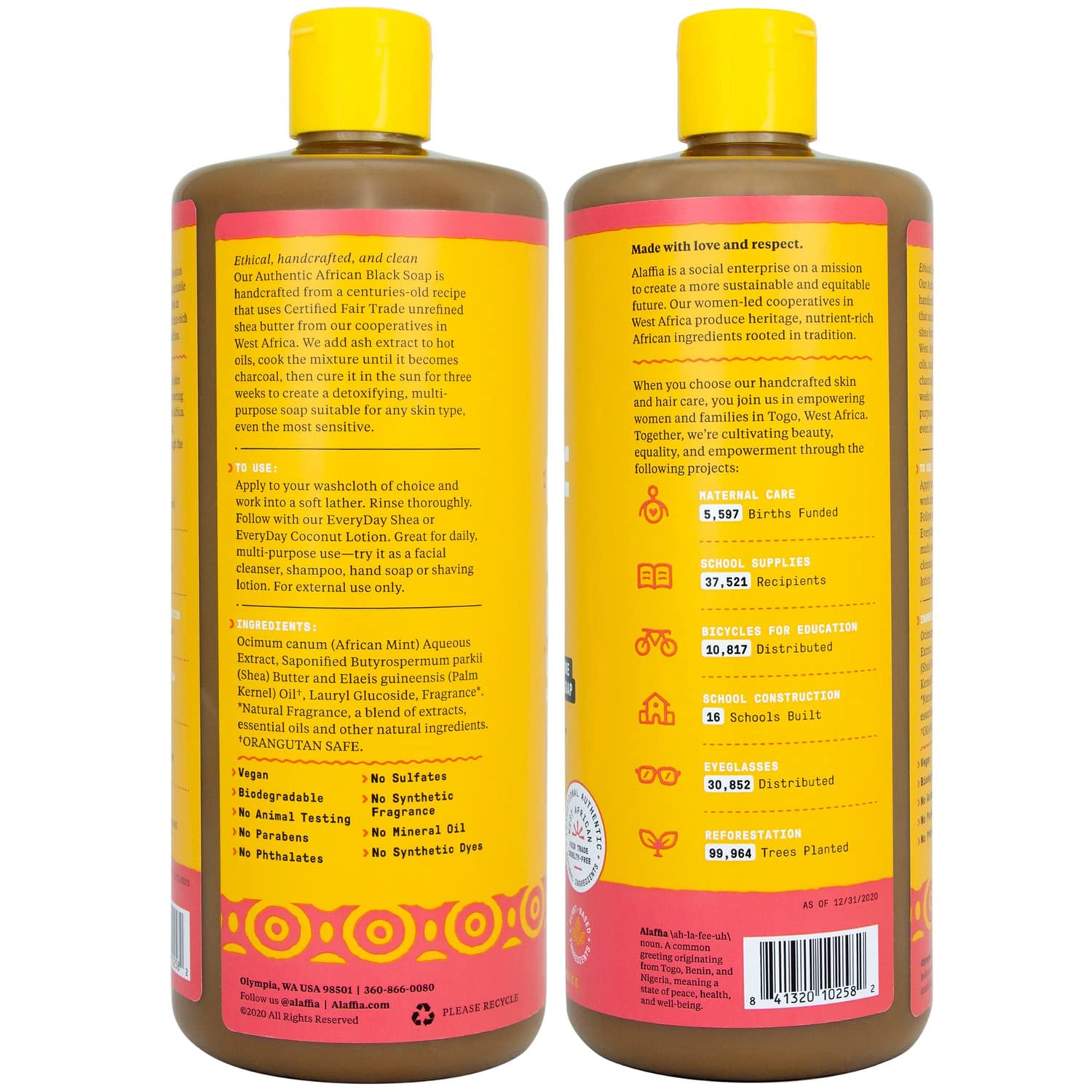 Alaffia Authentic African Black Soap All-In-One, Multi-Purpose Face  Body Wash, Shampoo  Shaving Soap, Suitable For All Skin Typ