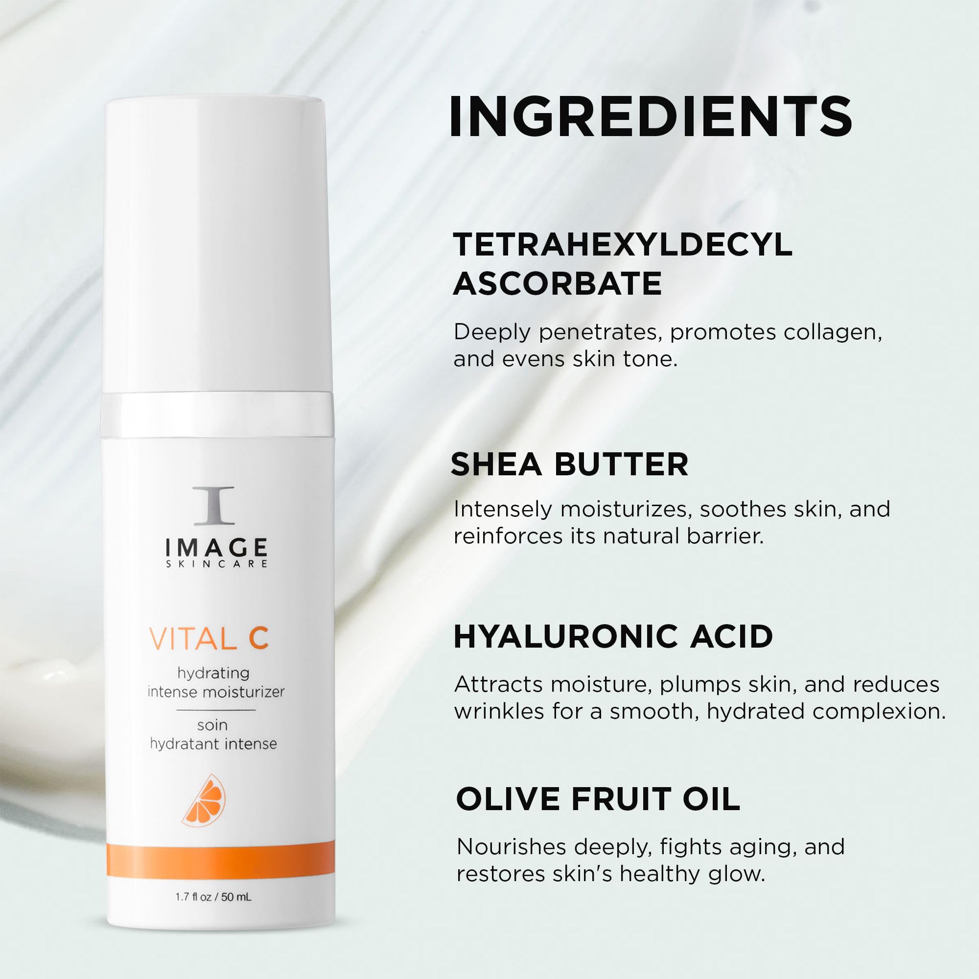 IMAGE Skincare, VITAL C Hydrating Intense Moisturizer, Lightweight Face Lotion with Hyaluronic Acid and Shea Butter, for Dry Ski