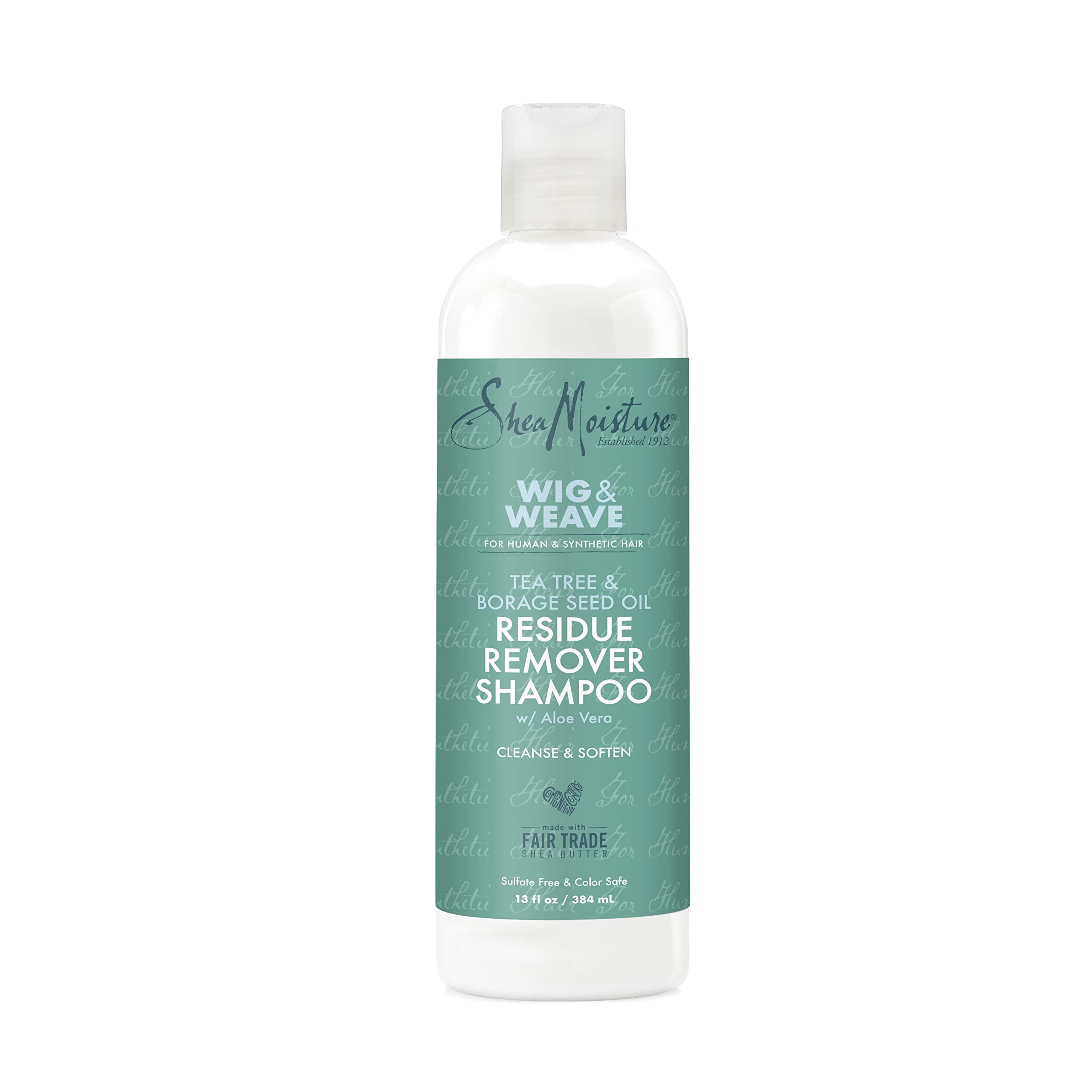 SheaMoisture Residue Remover Shampoo for Synthetic and Natural Hair, Tea Tree and Borage Seed, Sulfate Free Clarifying Shampoo,