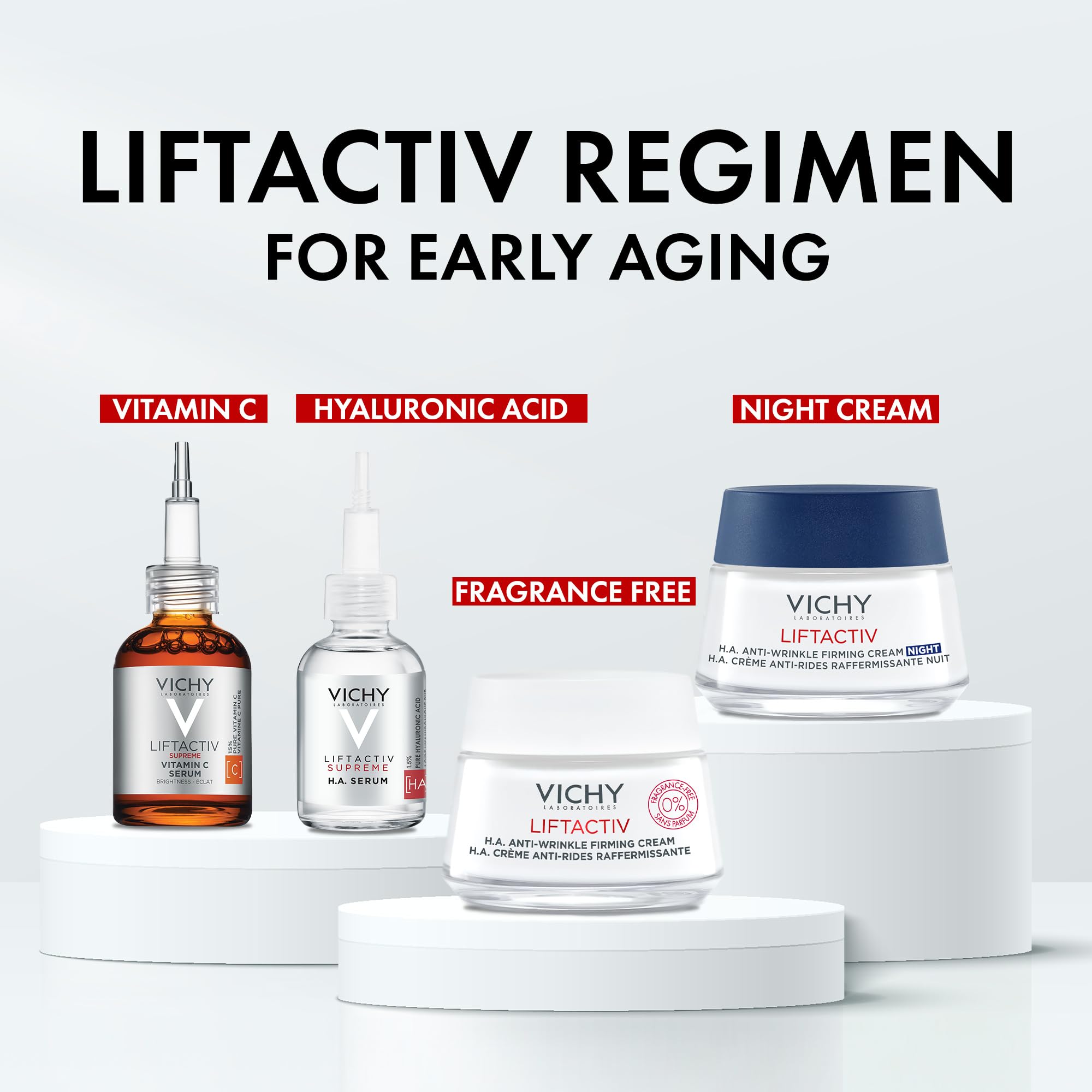 Vichy Liftactiv H.A. Anti-Wrinkle Firming Cream Fragrance Free | Anti Aging Face Cream With Vitamin C & Hyaluronic Acid | Smooth