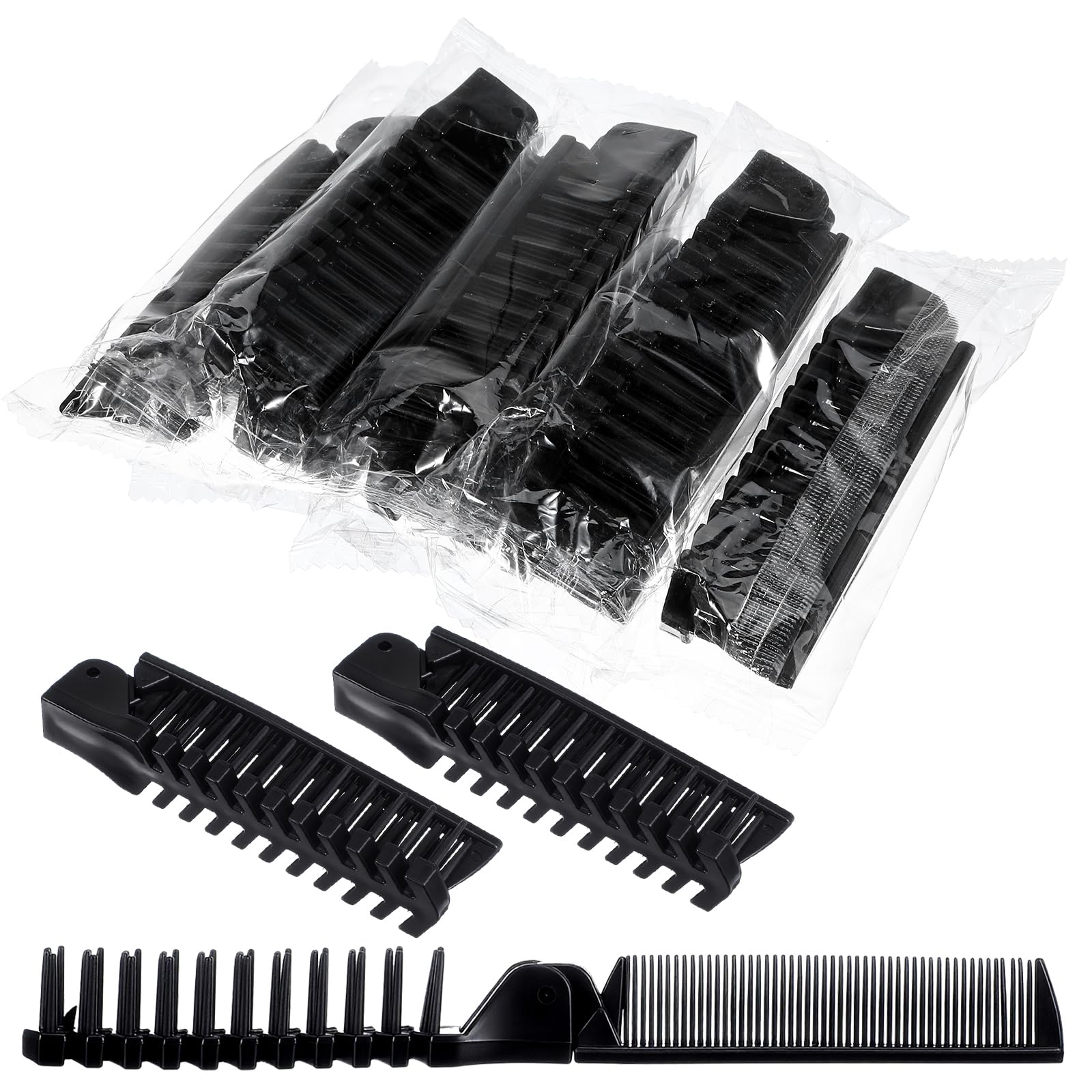 60 Pcs Foldable Combs Bulk, Travel Pocket Hair Comb Individually Wrapped, DoubleSided Folding Hair Brush Styling Tool for Women