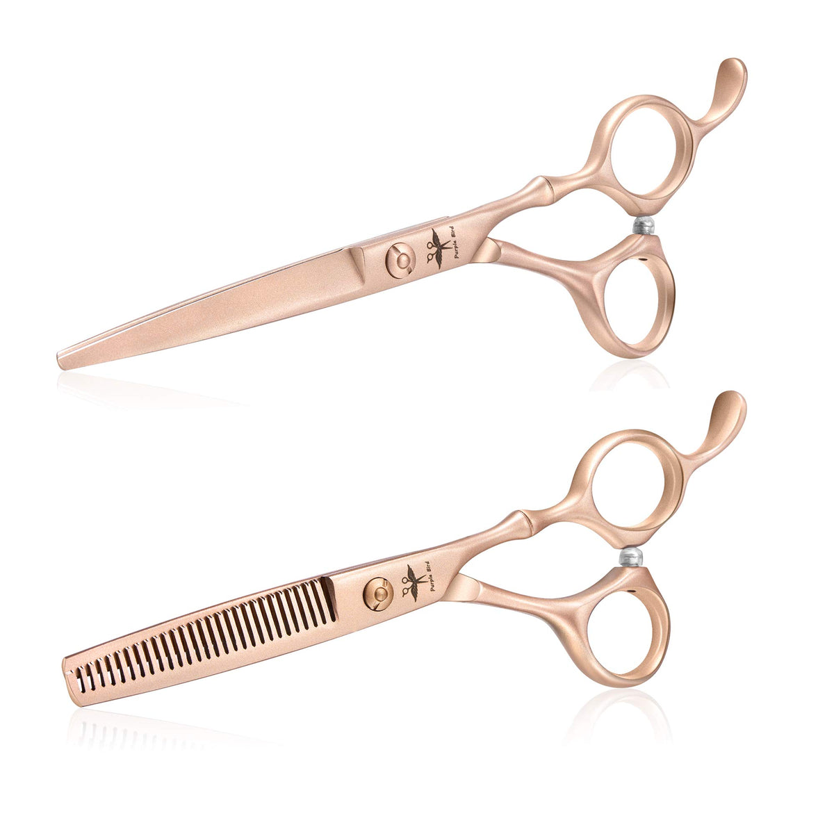 PURPLEBIRD Hair Cutting Scissors Thinning Shear Set Professional Barber 6 inch Texturizing Blending Shear Razor Edge Haircut Sty