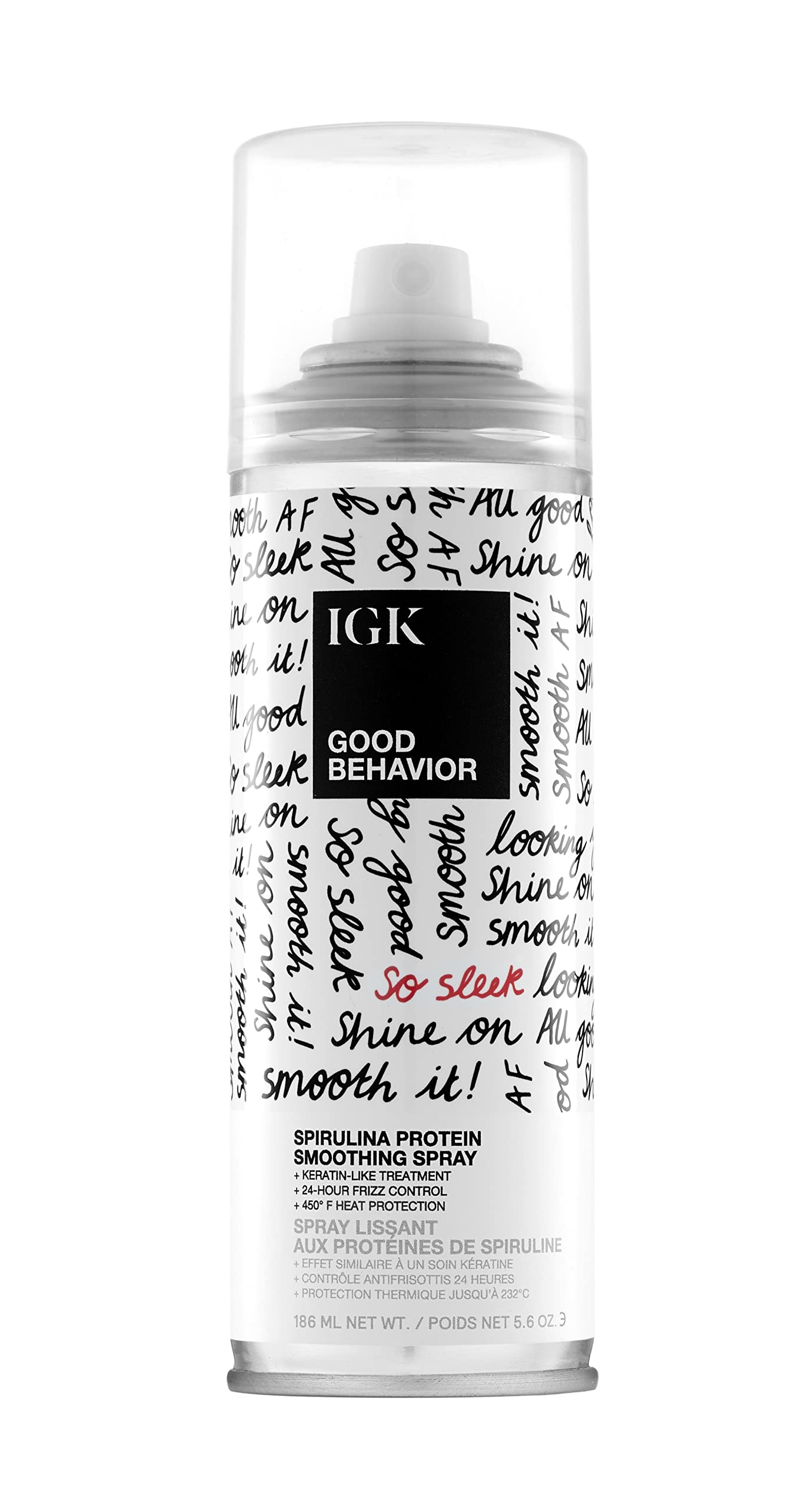 Igk Good Behavior Spirulina Protein Smoothing Spray | Keratin Like Treatment + Frizz Control + Heat Protectant | Vegan + Cruelty