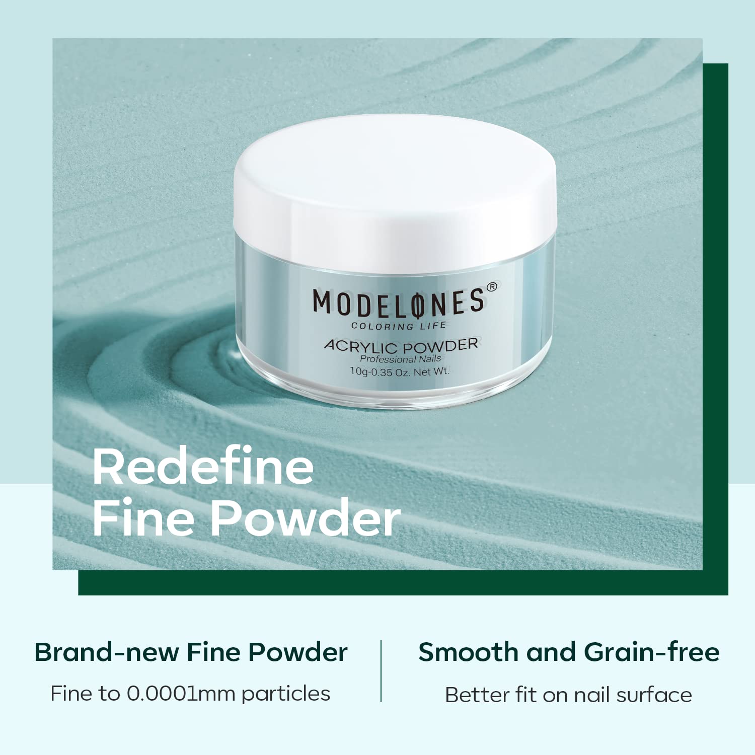 Modelones Acrylic Powder 6 Colors Acrylic Nail Powder Kit Sage Green Mist Blue Light Grey Dark Olive Shades Matcha Avocad 3D Acr